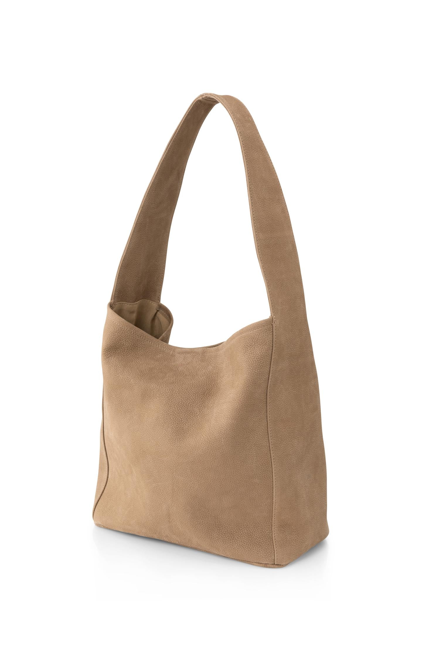 Large leather shoulder bag with adjustable strap