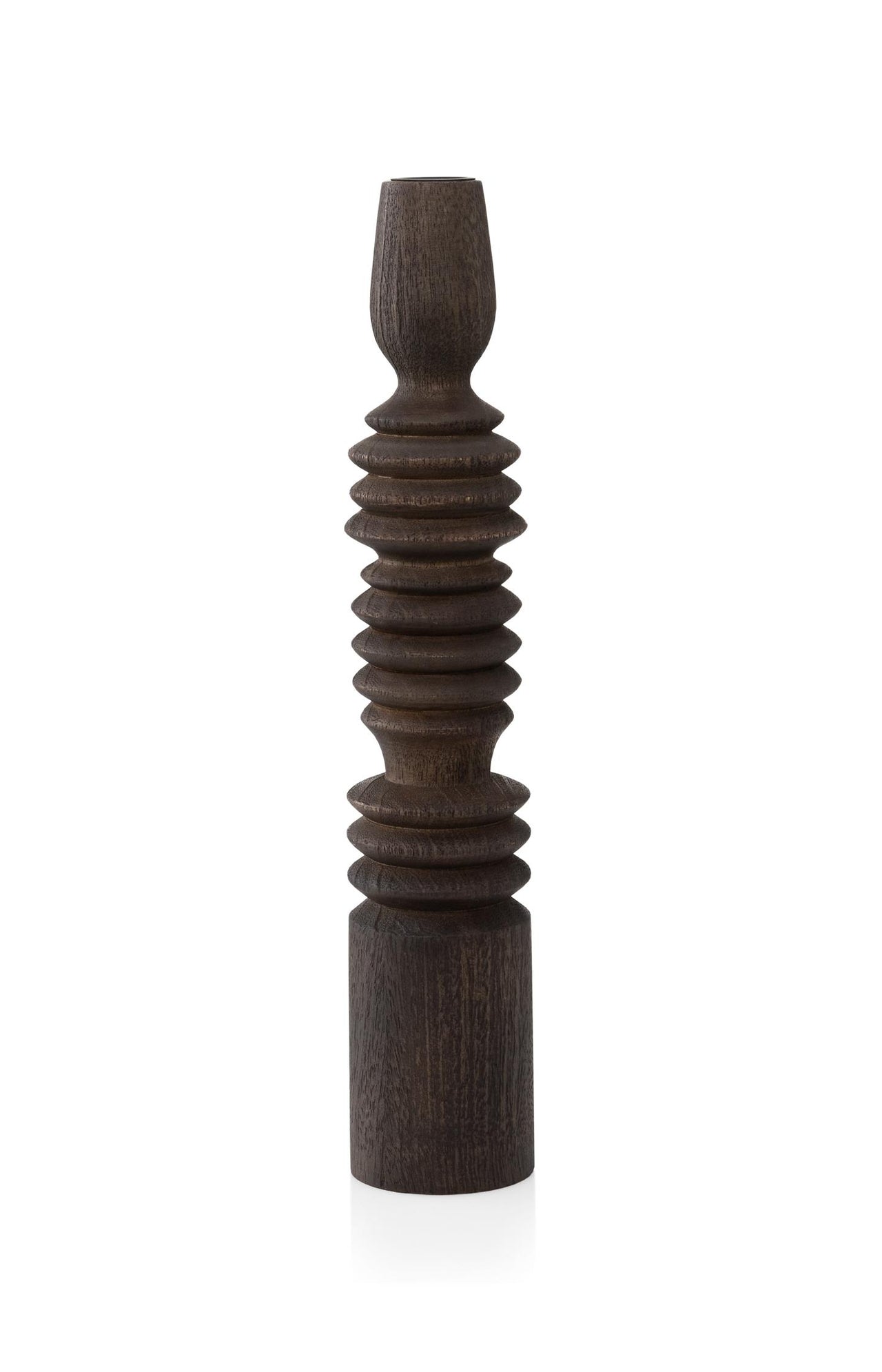 Large twisted mango wood candle holder - Type: product