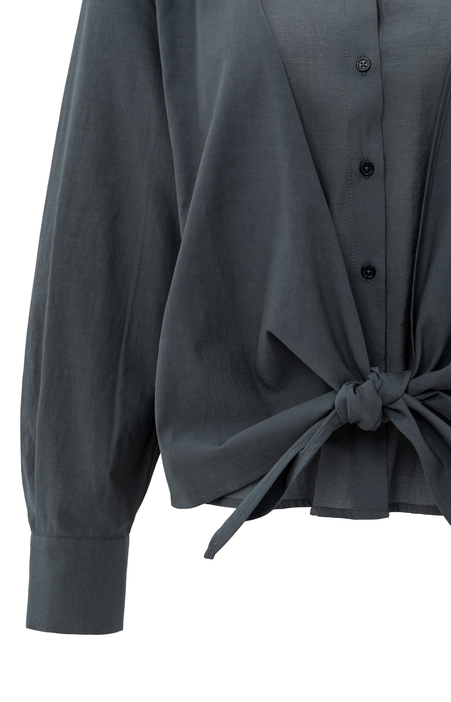 Layered blouse with tie detail and long sleeves