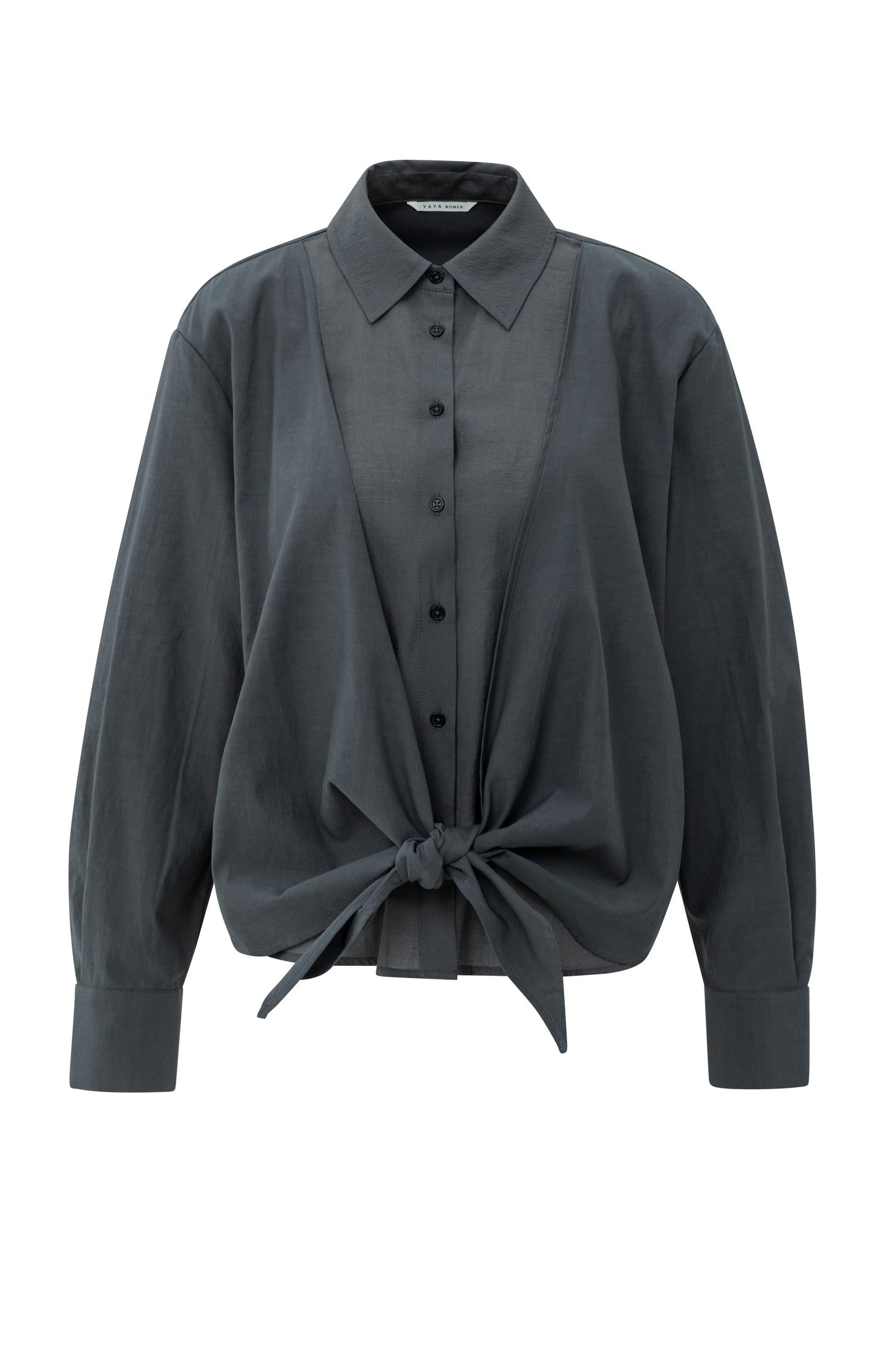 Layered blouse with tie detail and long sleeves - Type: product