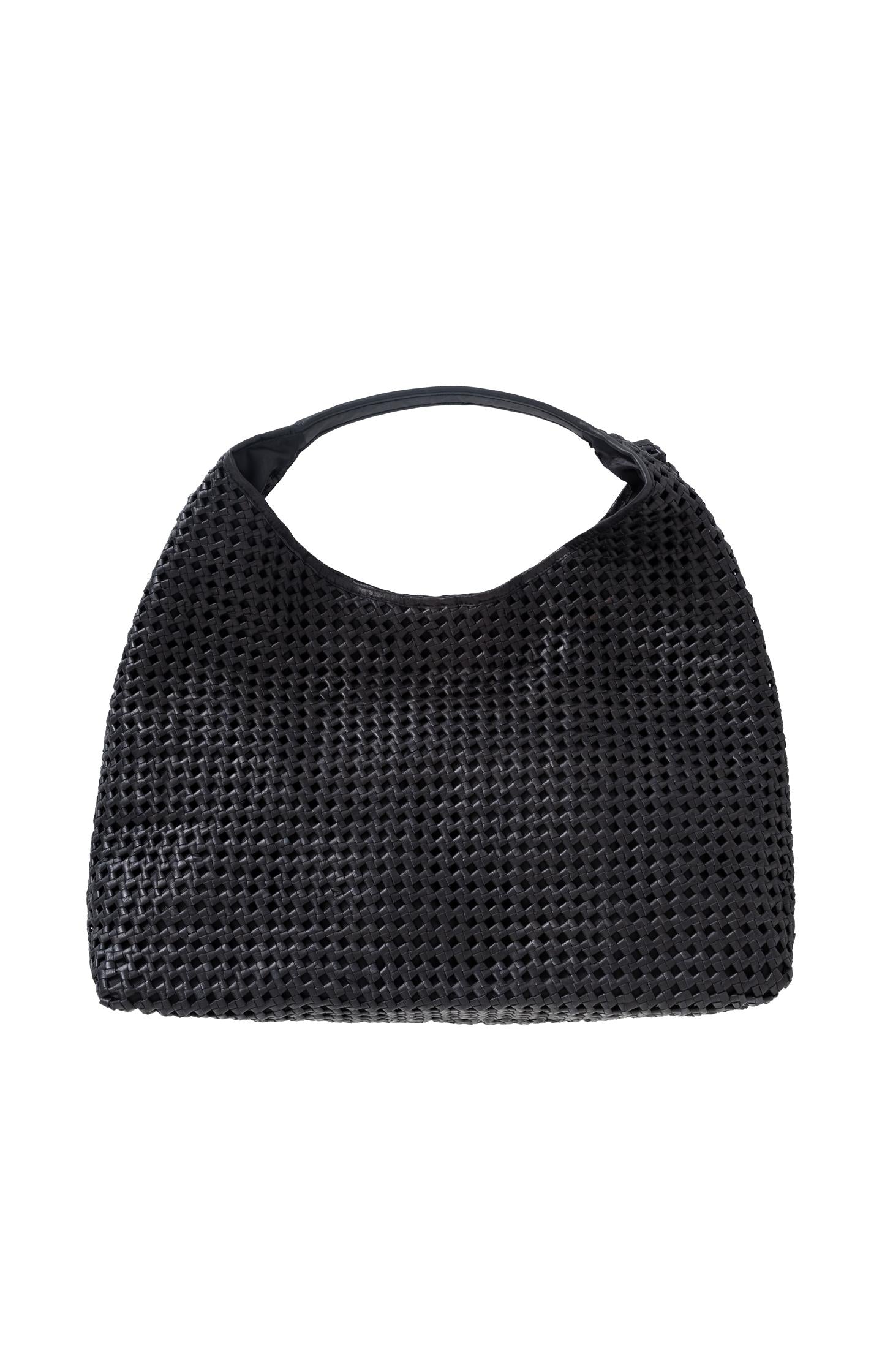 Leather bag with woven design and shoulder strap - Type: product