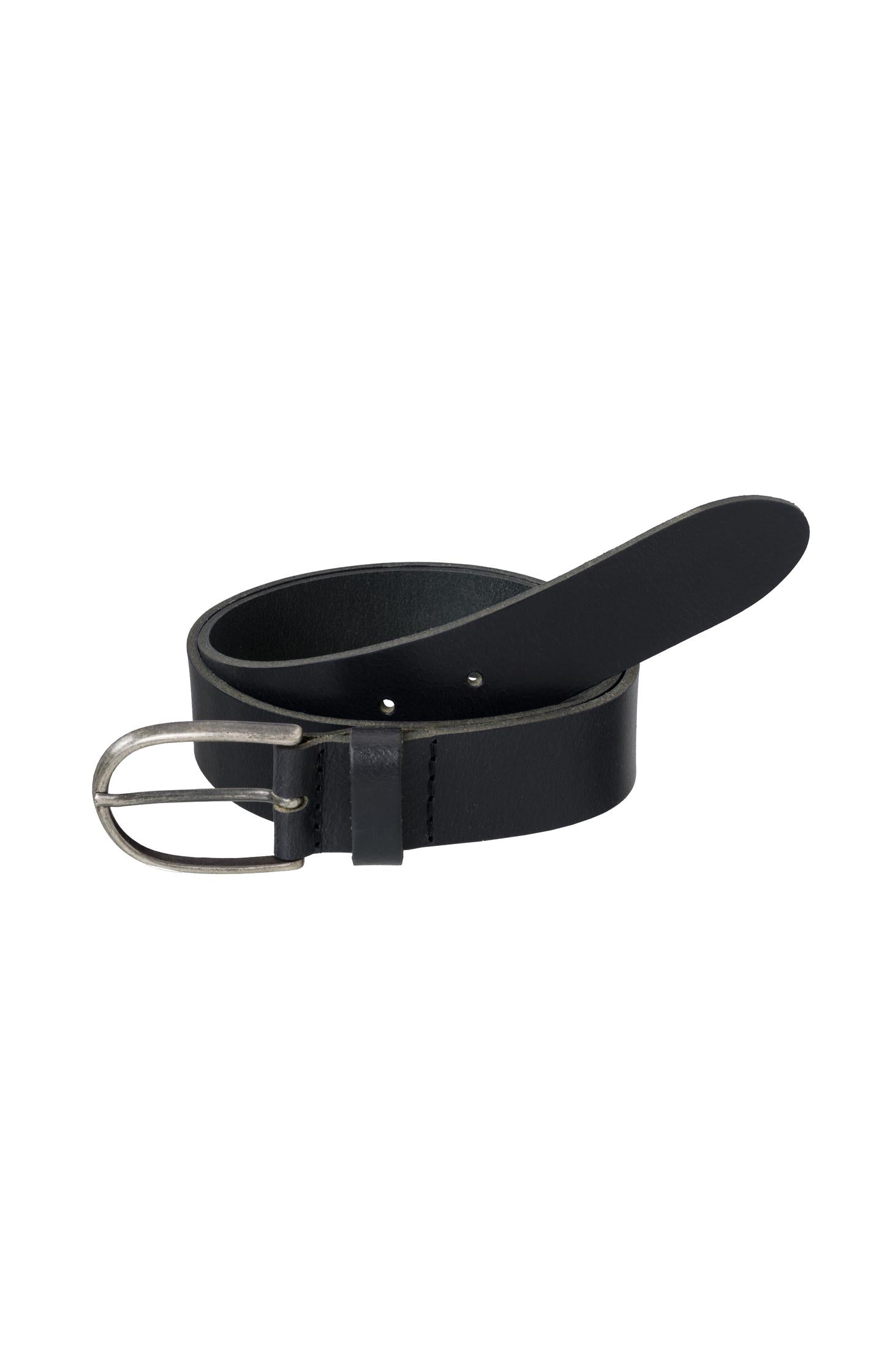 Leather belt with oval buckle - Type: product