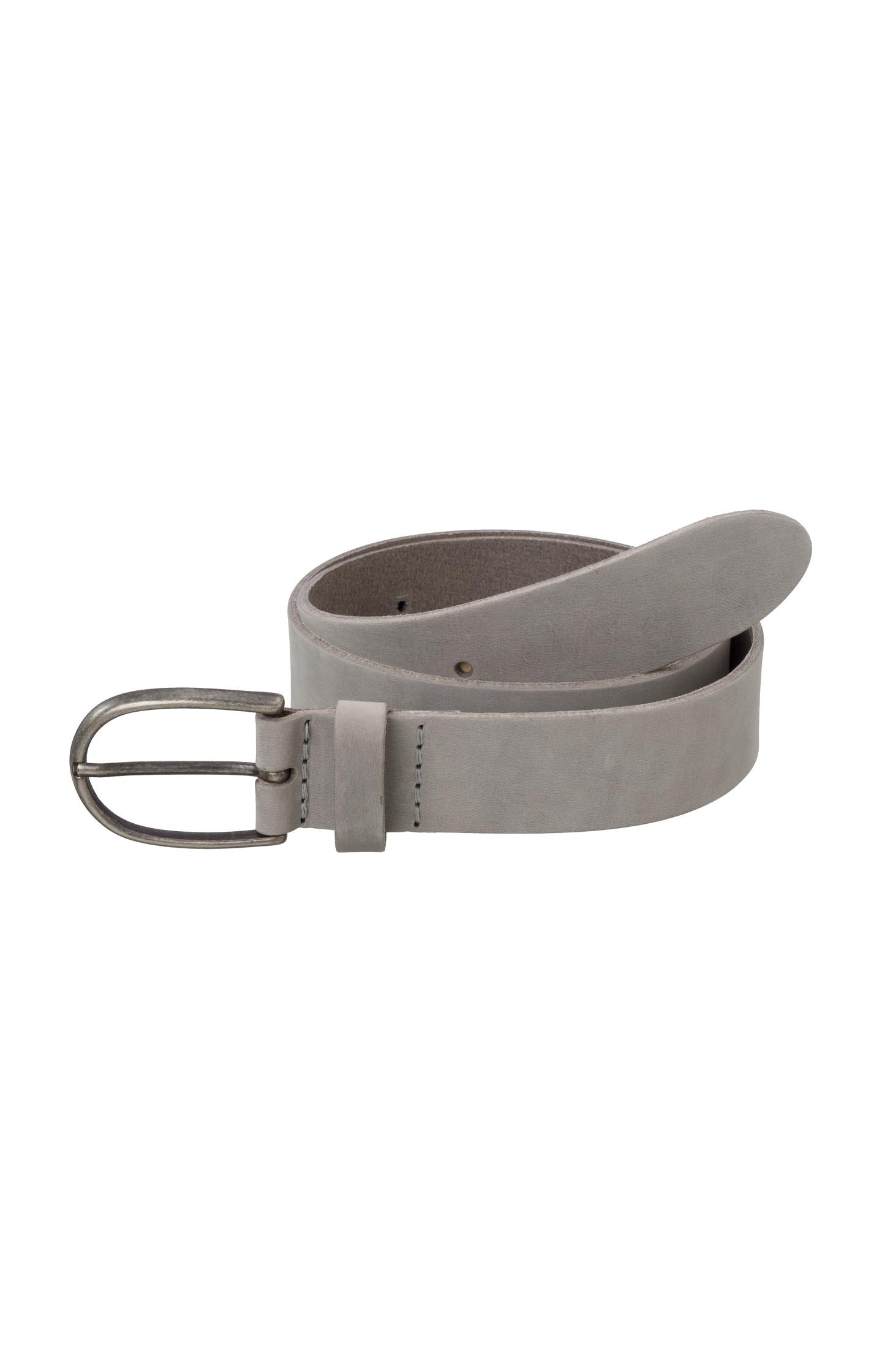 Leather belt with oval buckle - Type: product