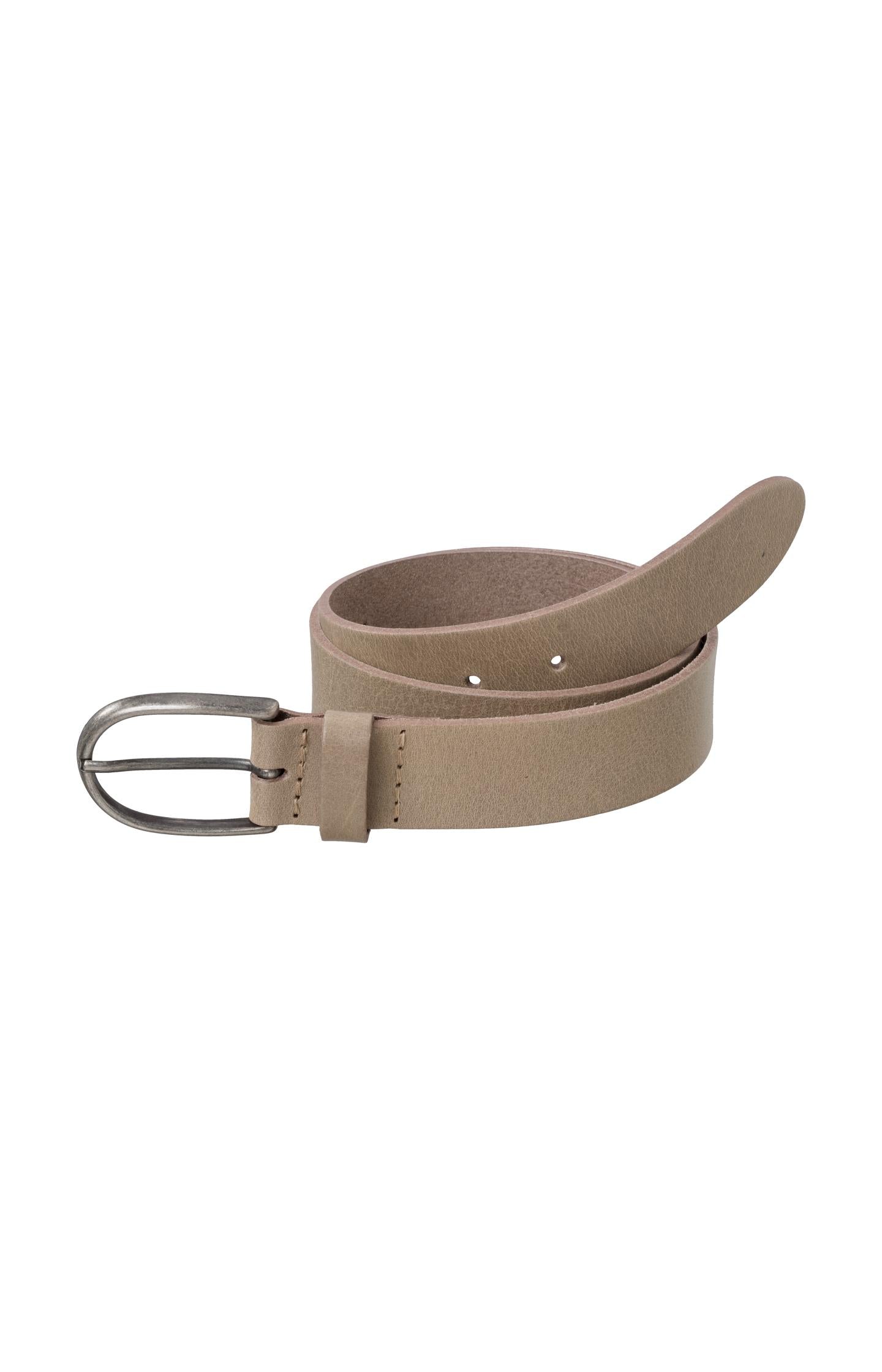 Leather belt with oval buckle - Type: product