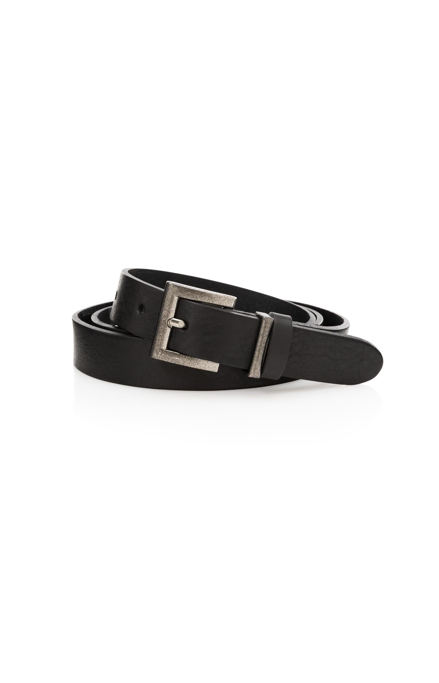 Leather belt with square buckle - Type: lookbook