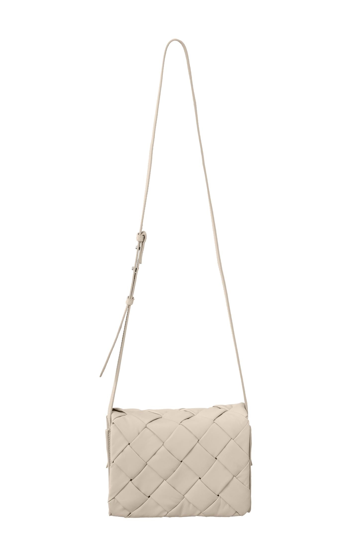 Leather braided crossbody bag with adjustable strap - Type: product