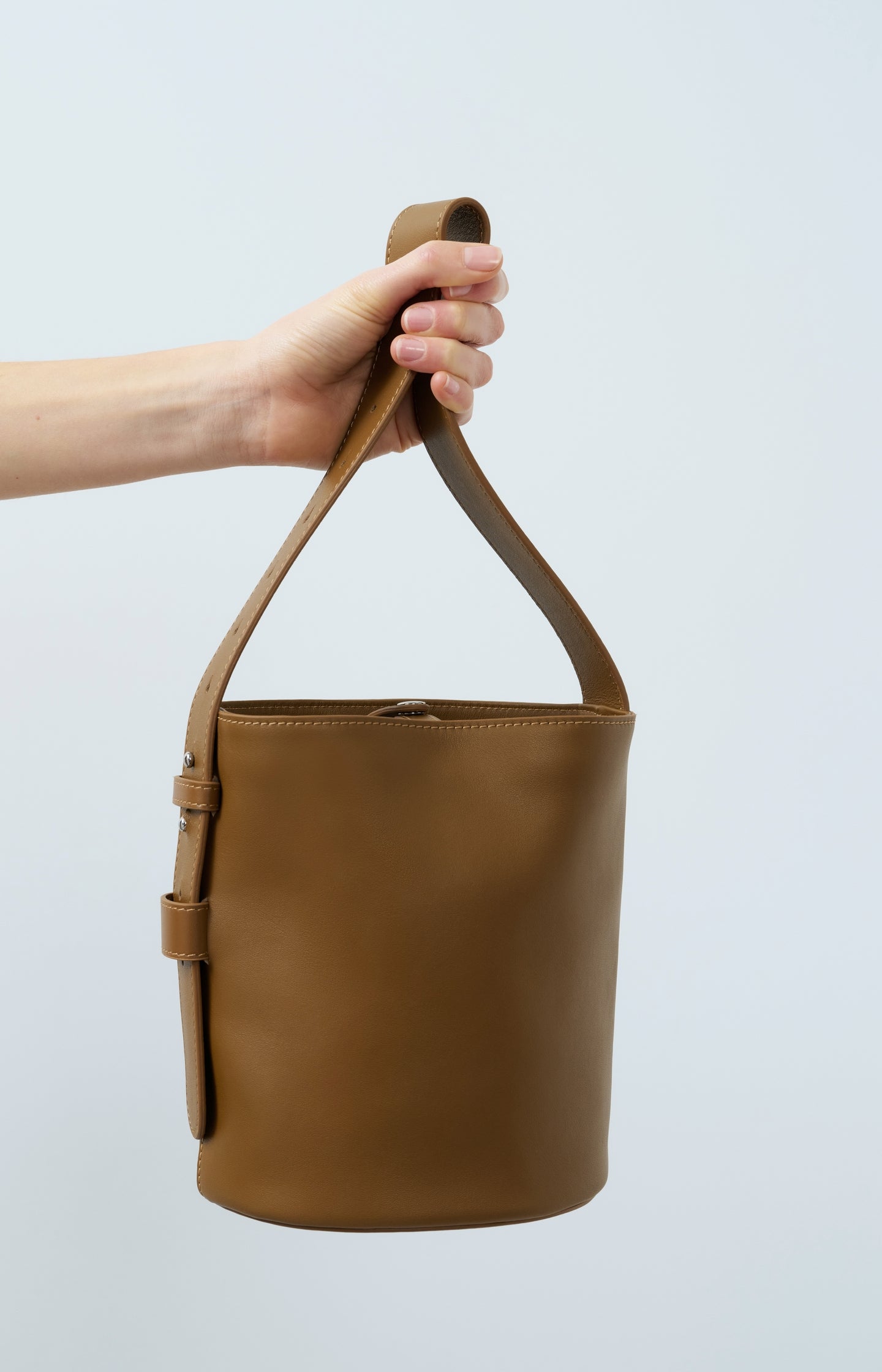 Leather bucket bag