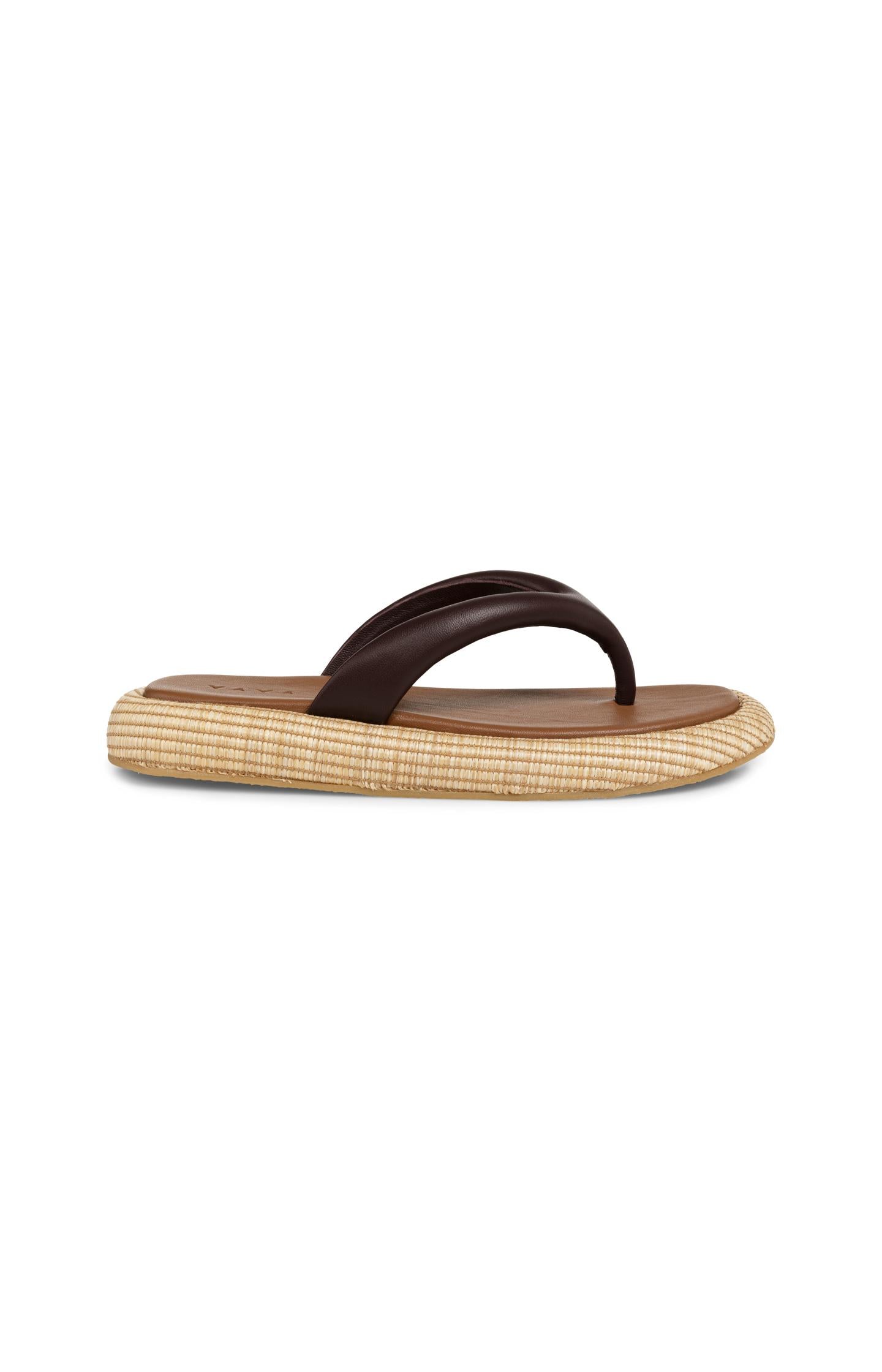 Leather flip-flops with woven sole - Type: product
