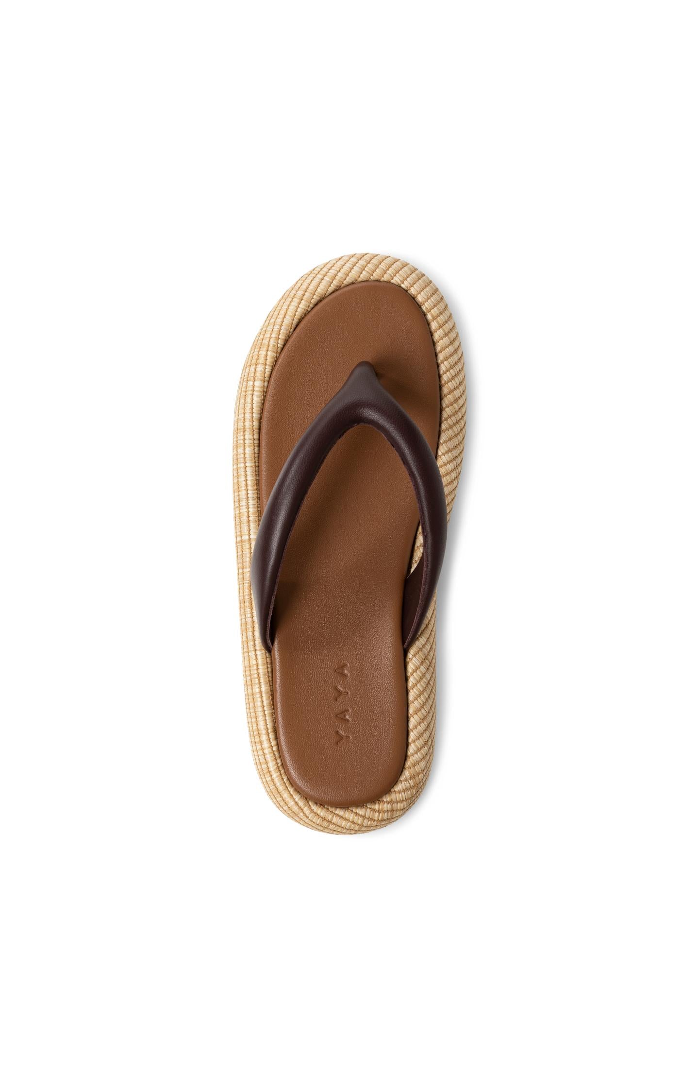 Leather flip-flops with woven sole - Type: product
