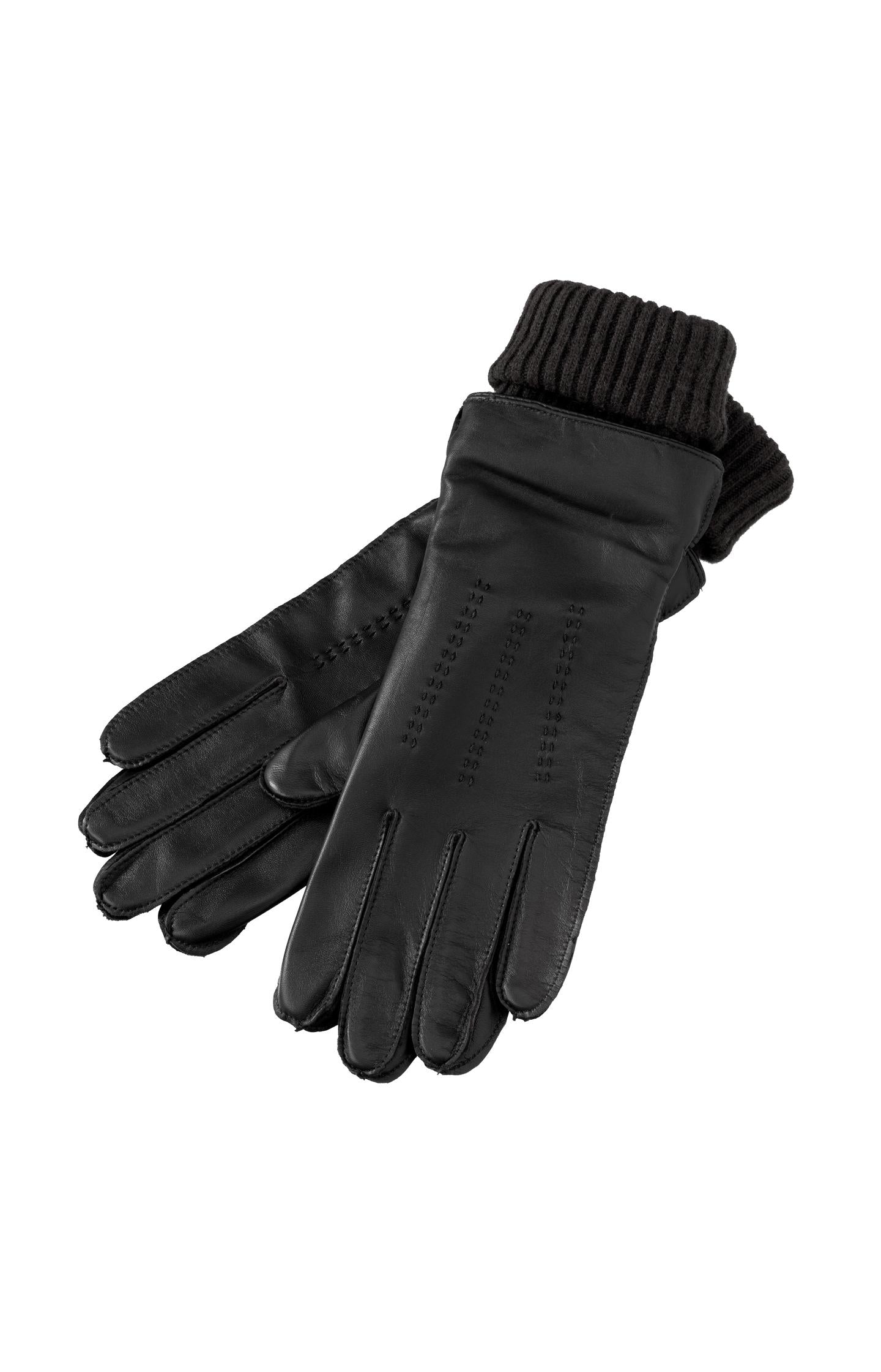 Leather gloves with subtle stitching - Type: product