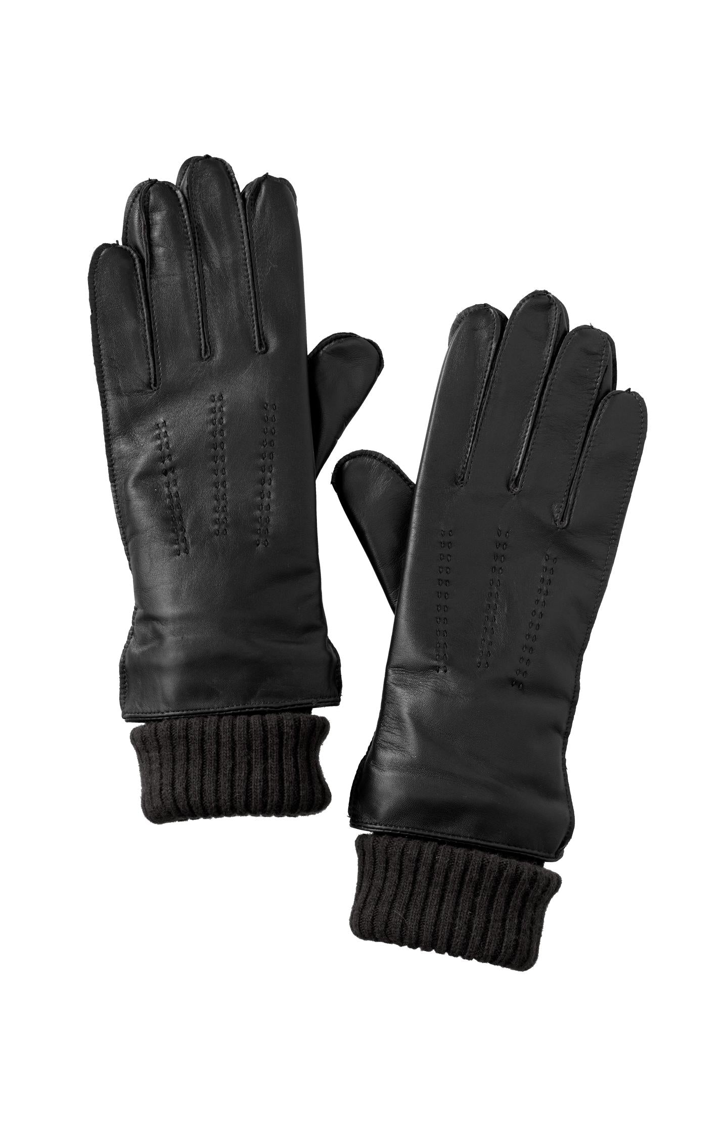 Leather gloves with subtle stitching