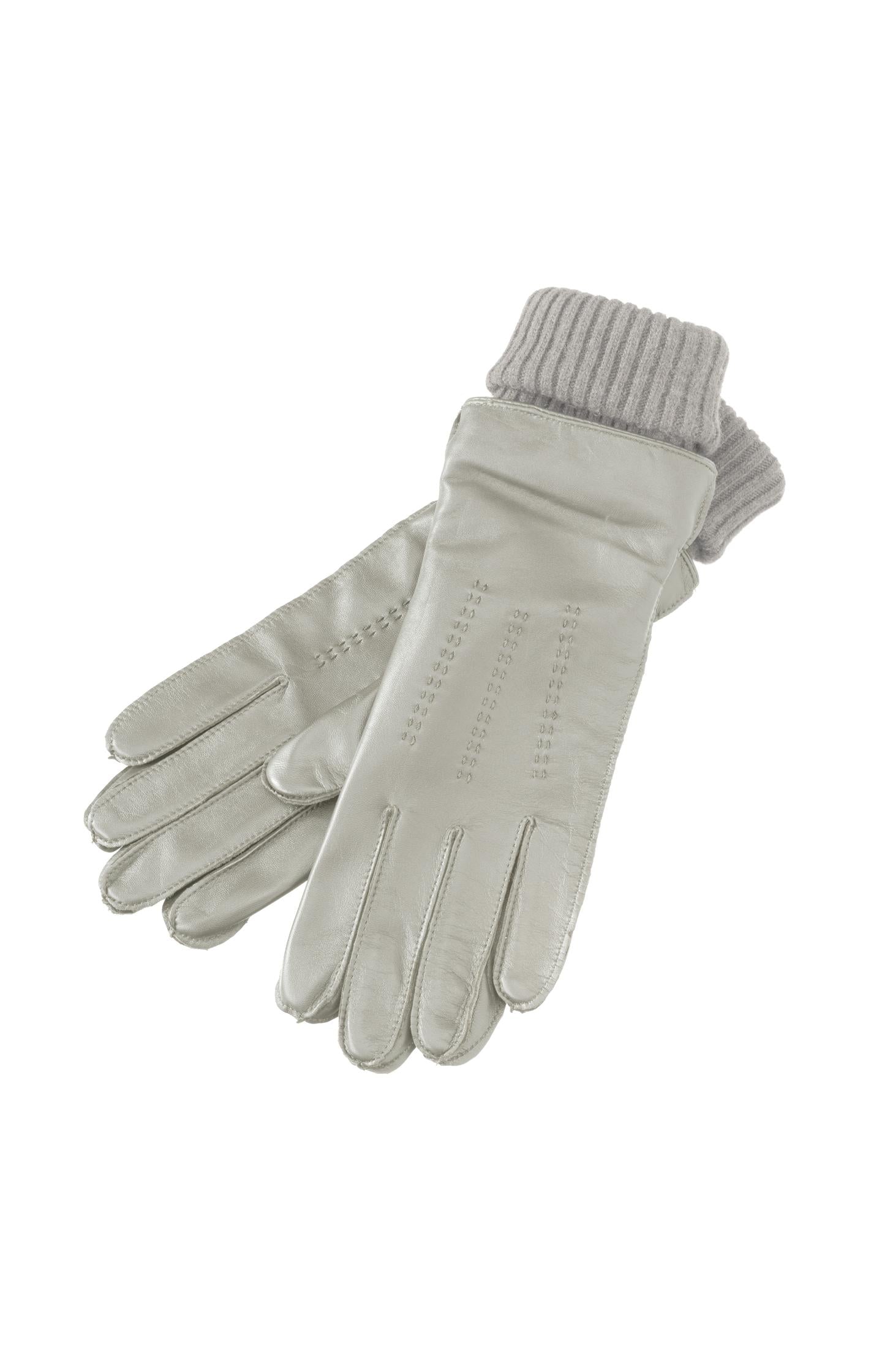 Leather gloves with subtle stitching - Type: product