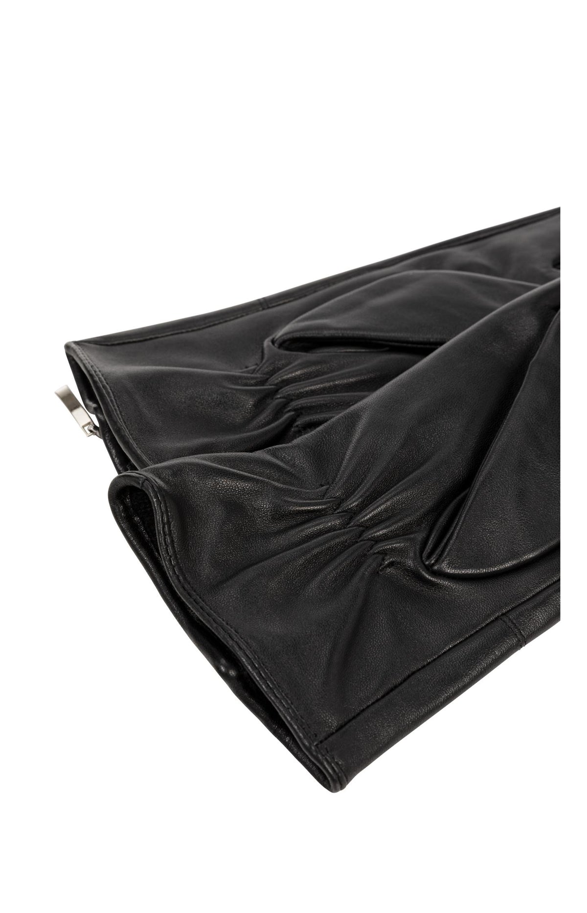 Leather gloves with zipper detail - Type: product