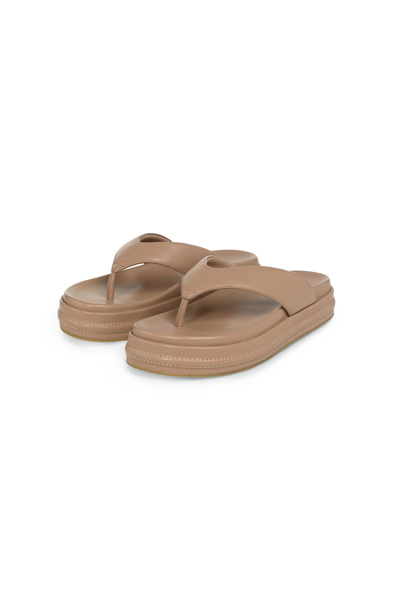 Leather sandals with platform sole - Type: product