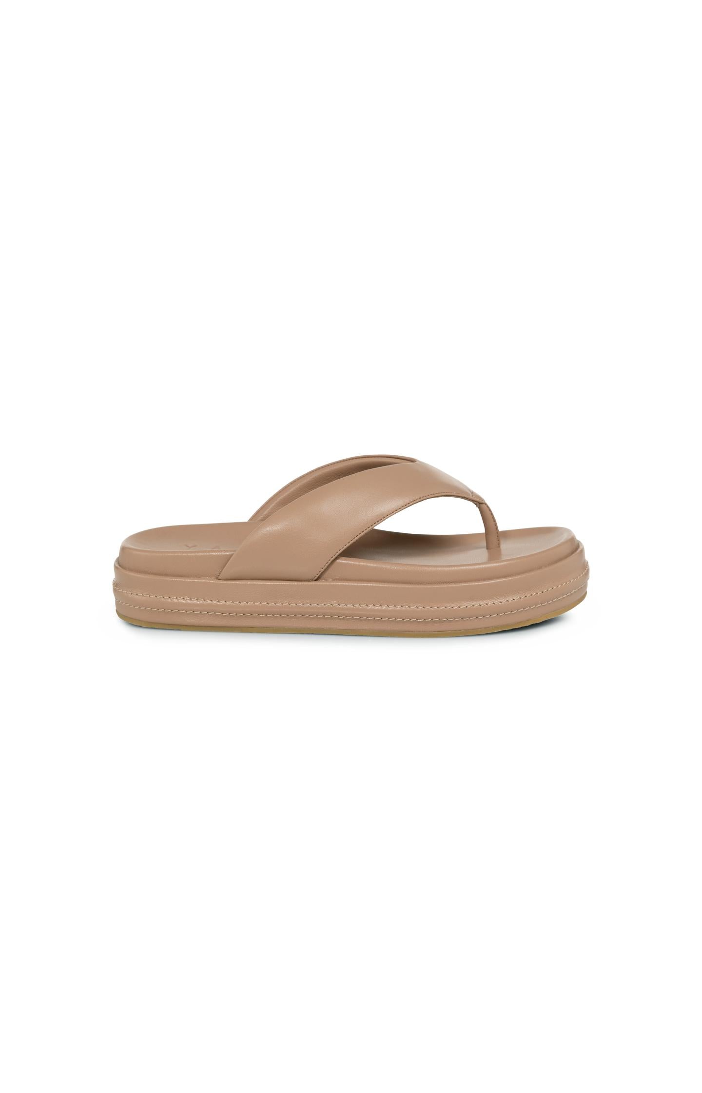 Leather sandals with platform sole