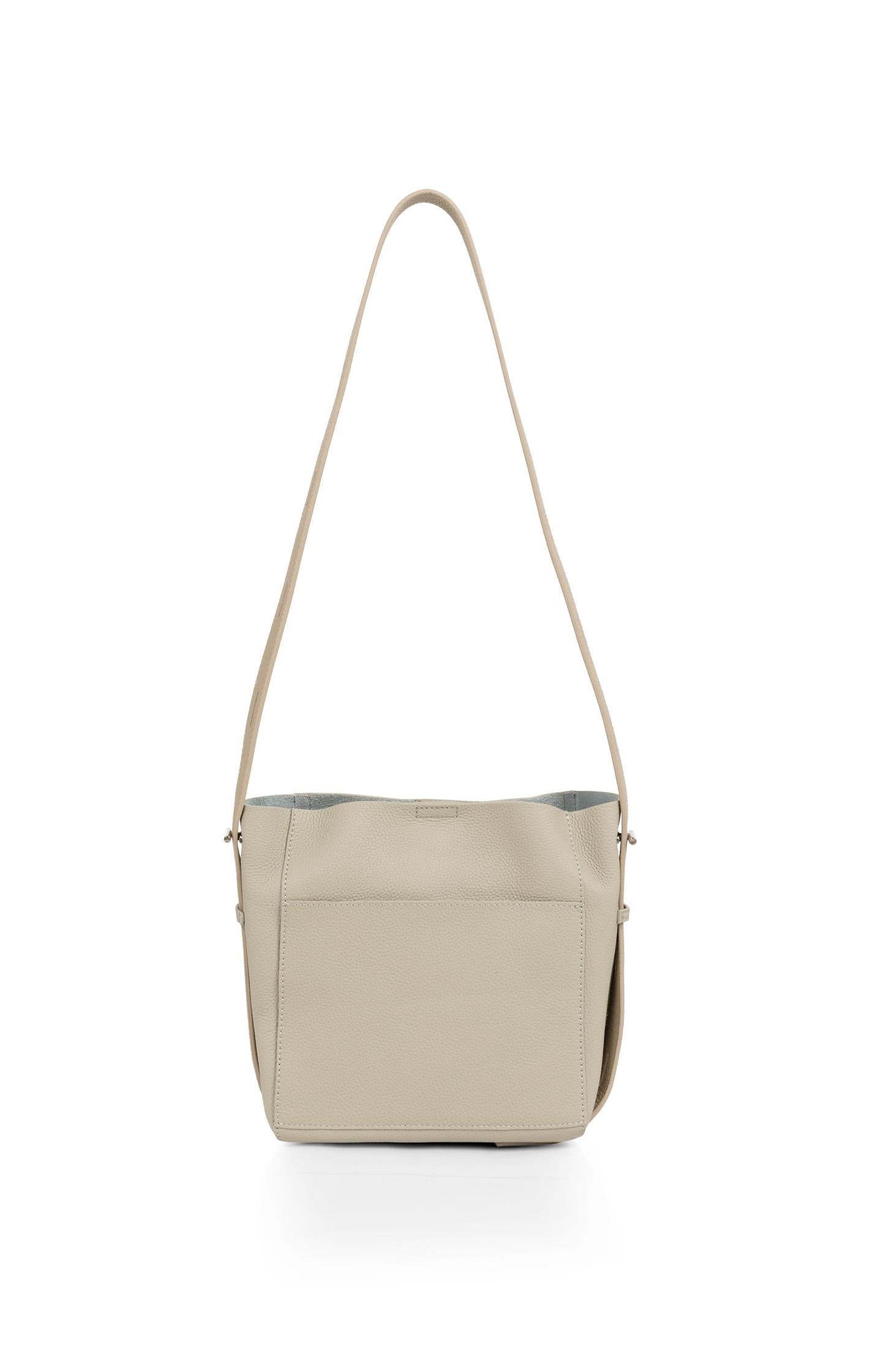 Leather shoulder bag with detachable inner pouch - Type: product