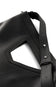 Leather shoulder bag with triangle handle
