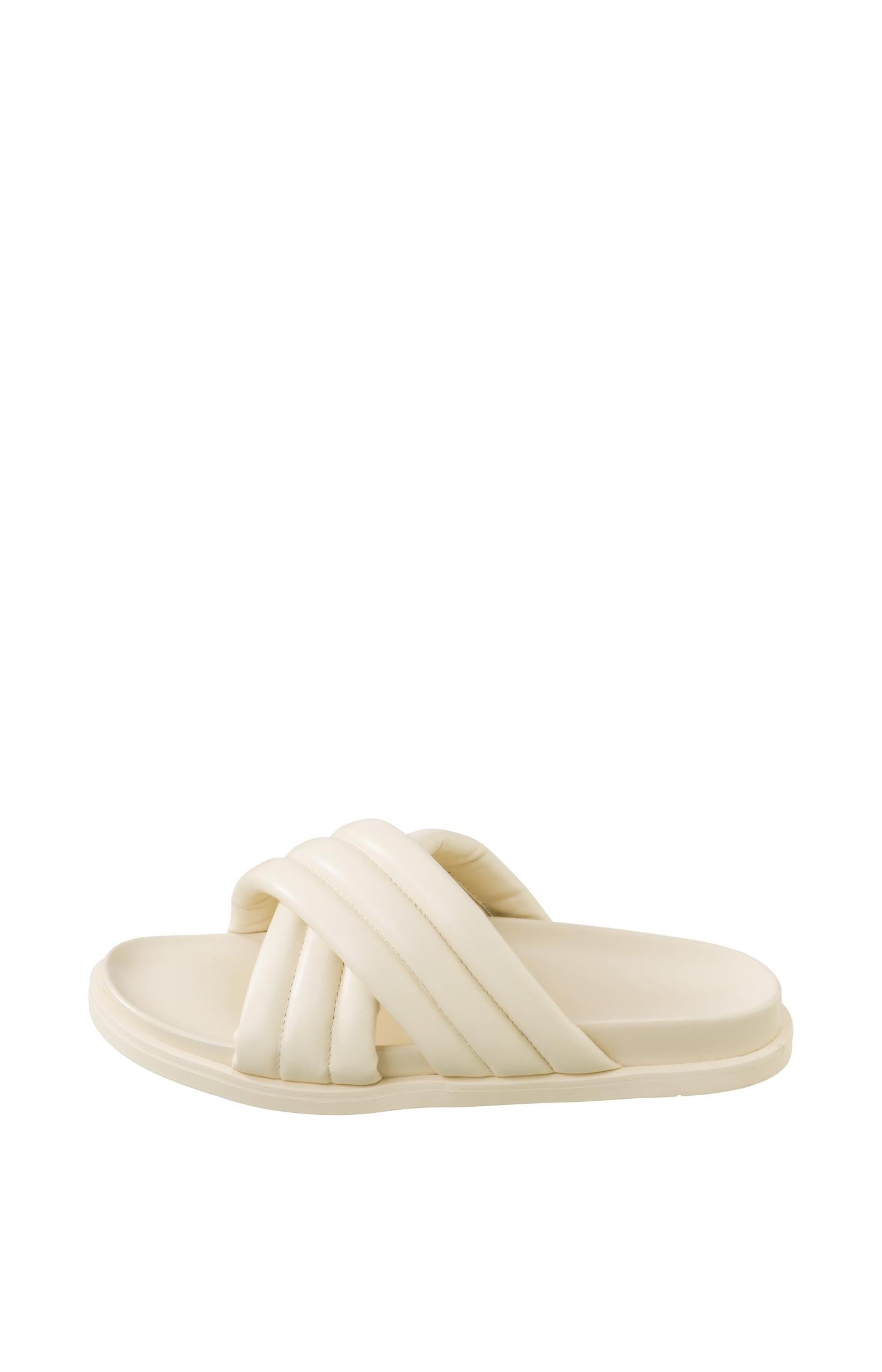 Leather slipper with crossed straps - Summer Sand