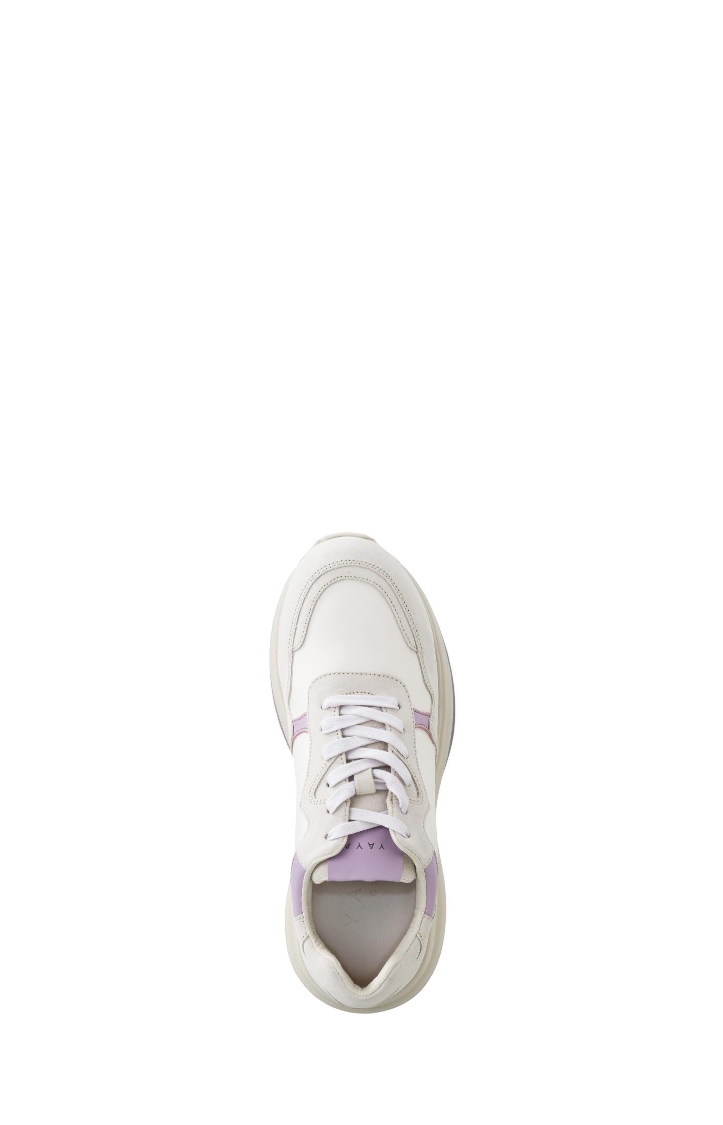 Leather sneaker with lace up style and sole details - Orchid Petal Purple