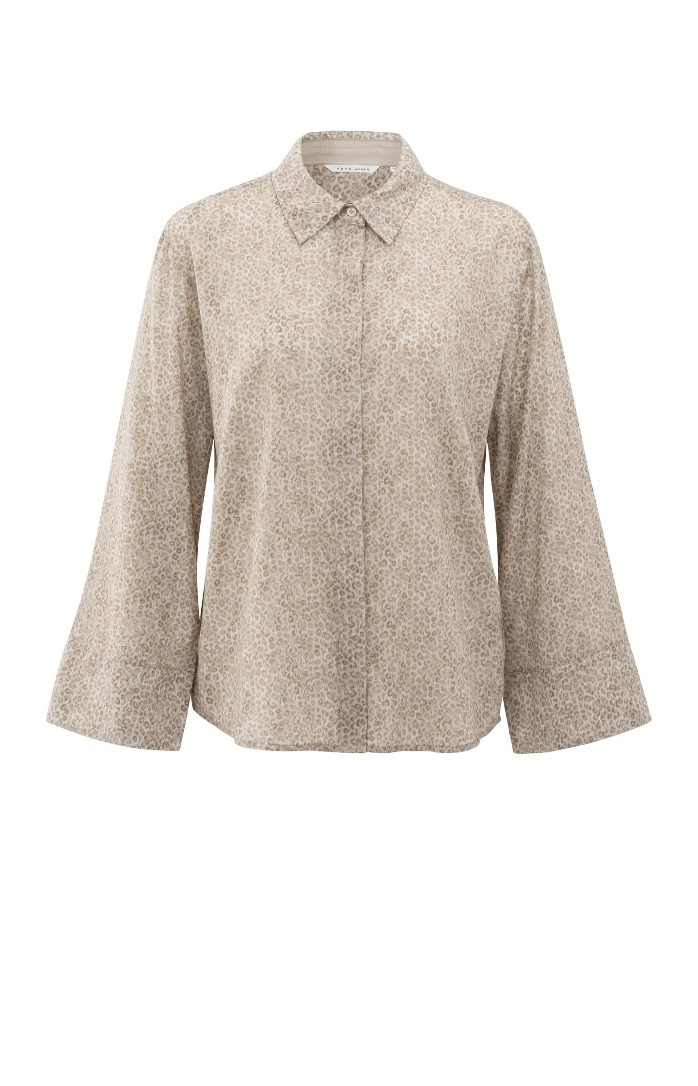 Leopard print blouse with back button detail - Type: product