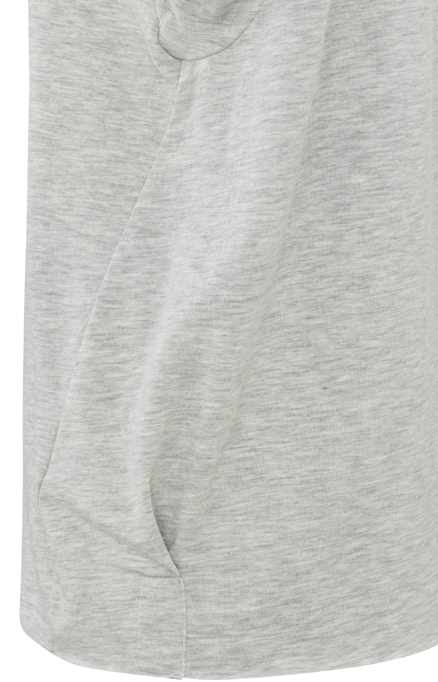 Light gray jersey top with round neck and metallic detail