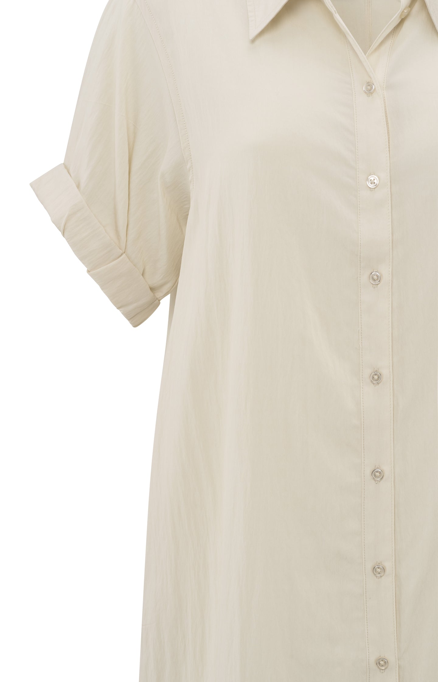 Lightweight shirt dress with short sleeves