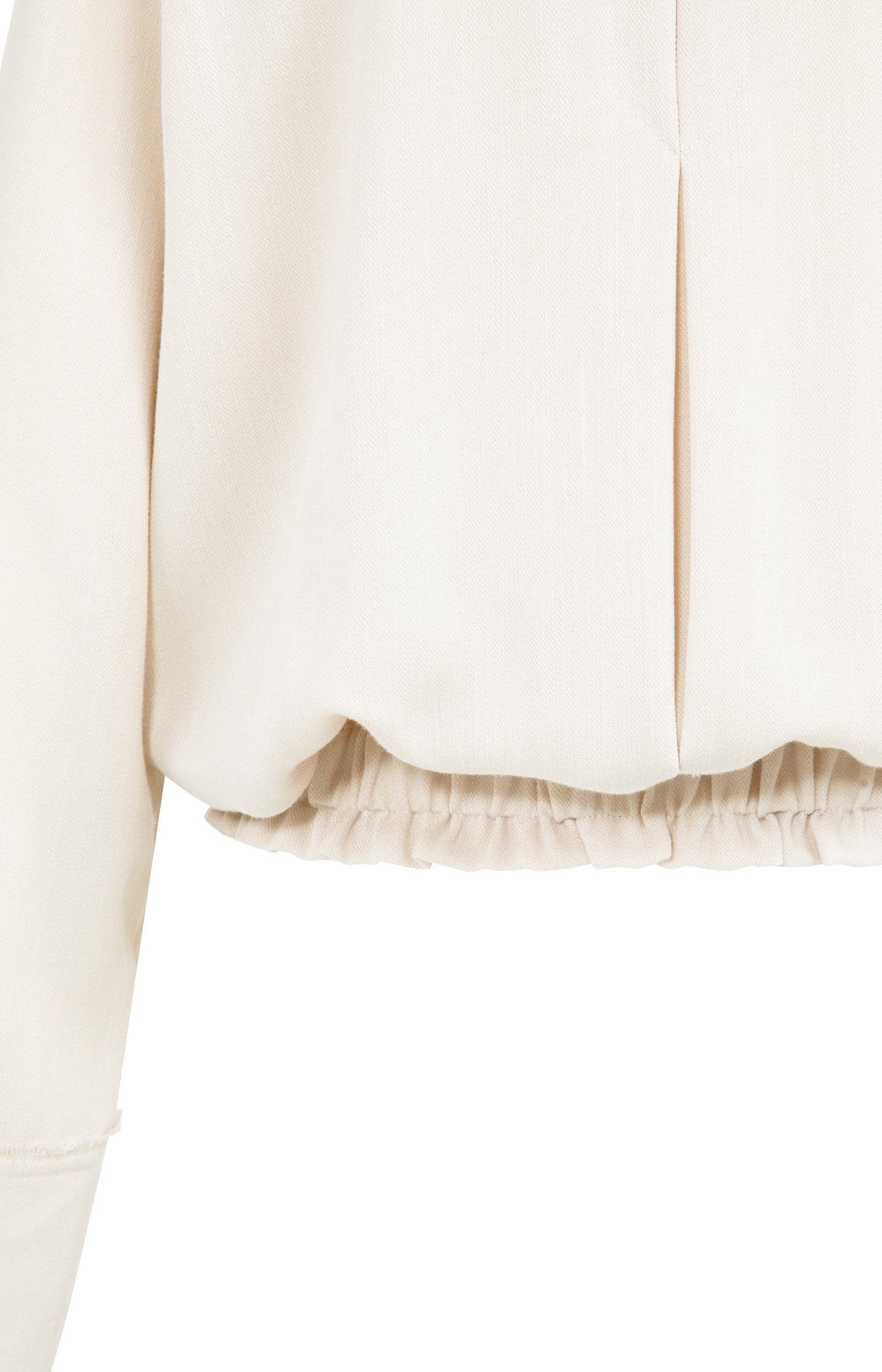 Linen blouse jacket with collar and elasticated hem