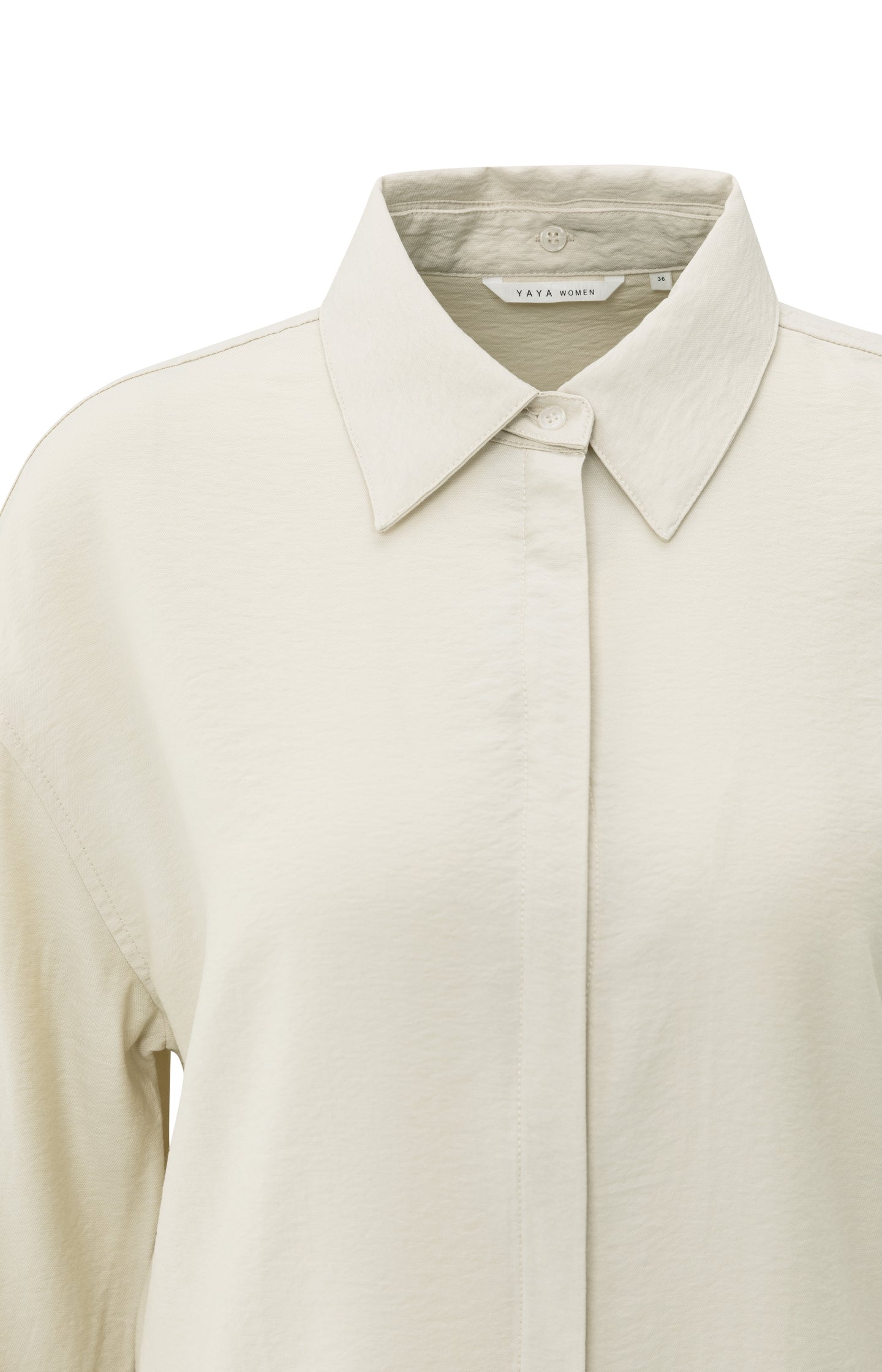 Long blouse with removable collar and cuffs
