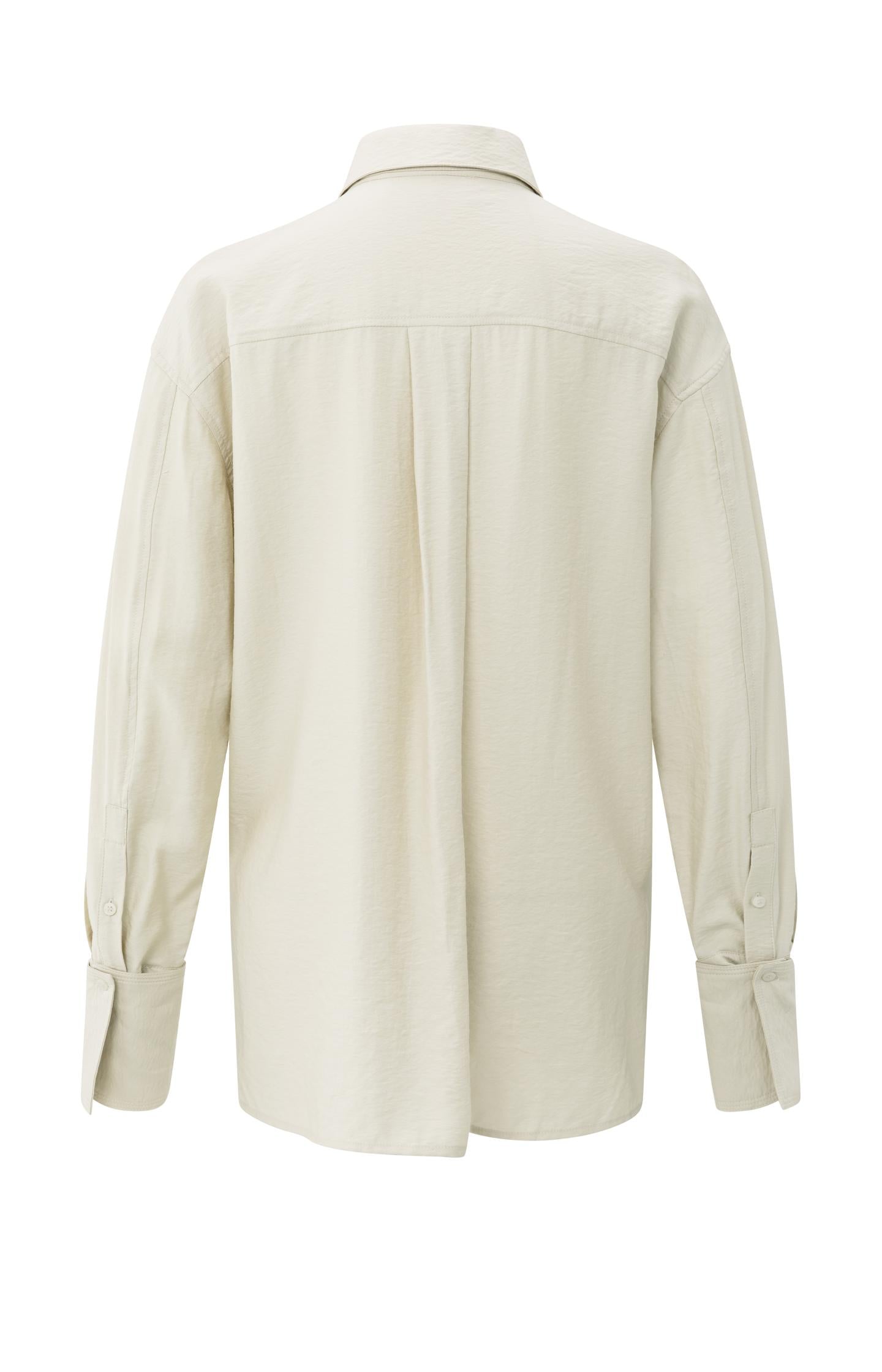 Long blouse with removable collar and cuffs