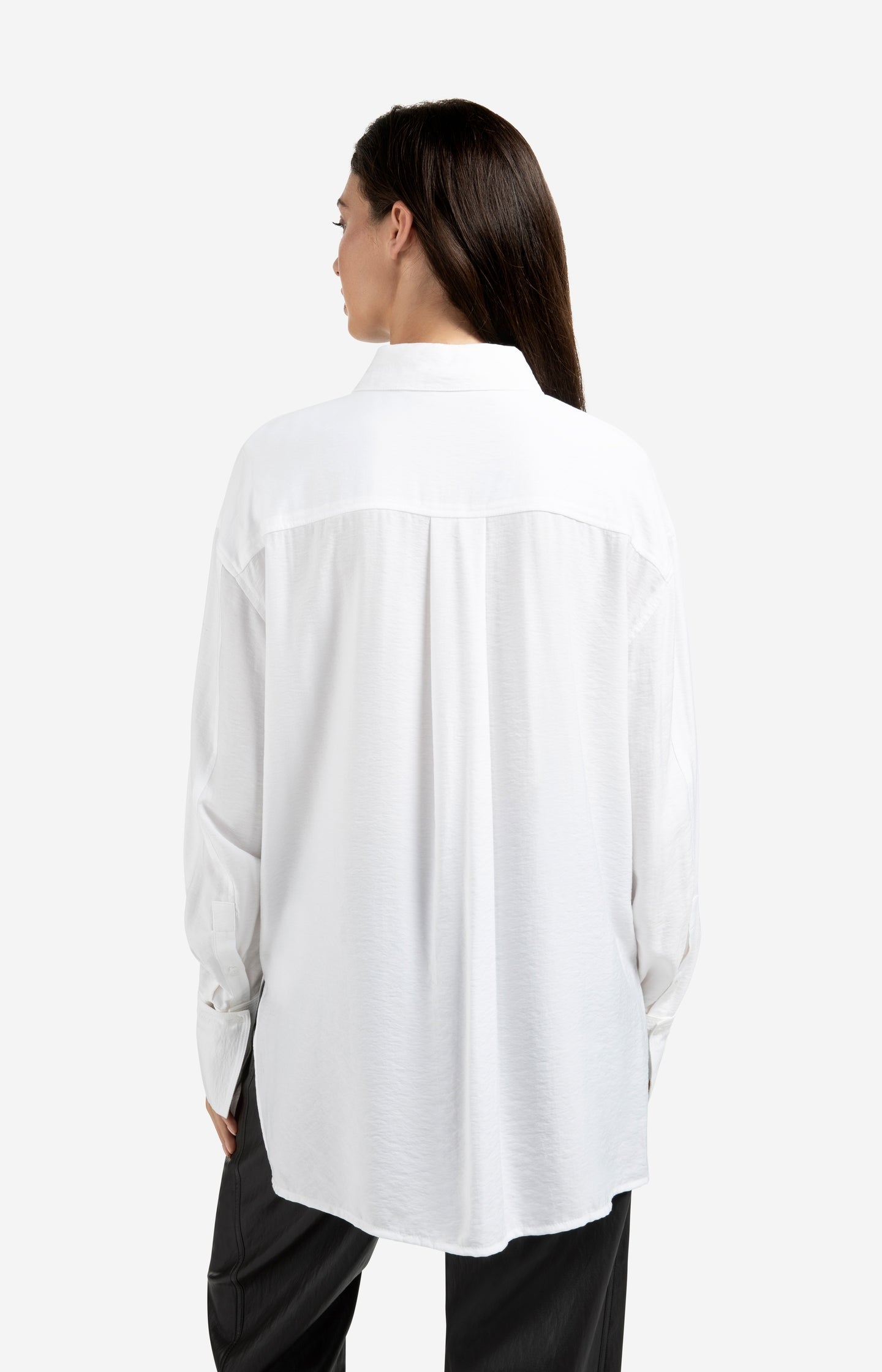Long blouse with removable collar and cuffs