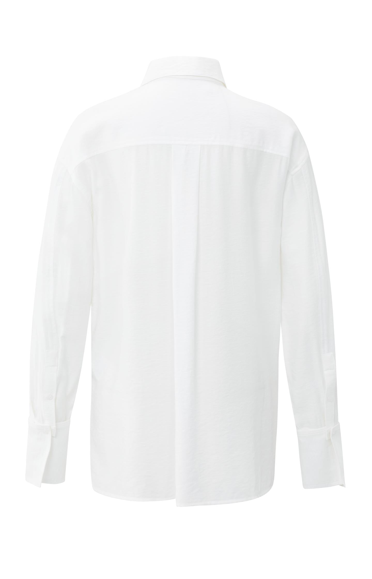 Long blouse with removable collar and cuffs