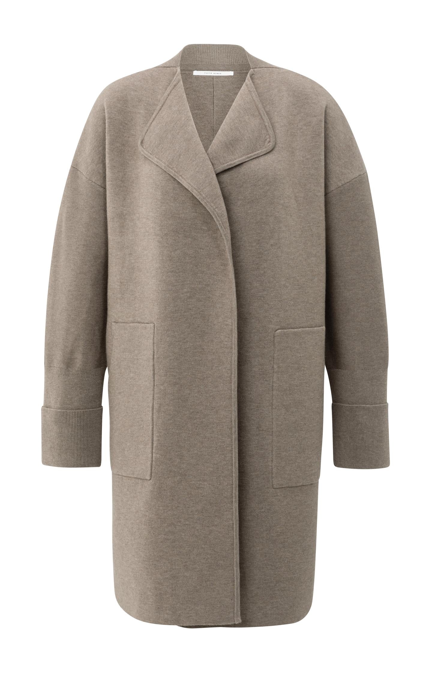 Long coatigan with patch pockets - Type: product