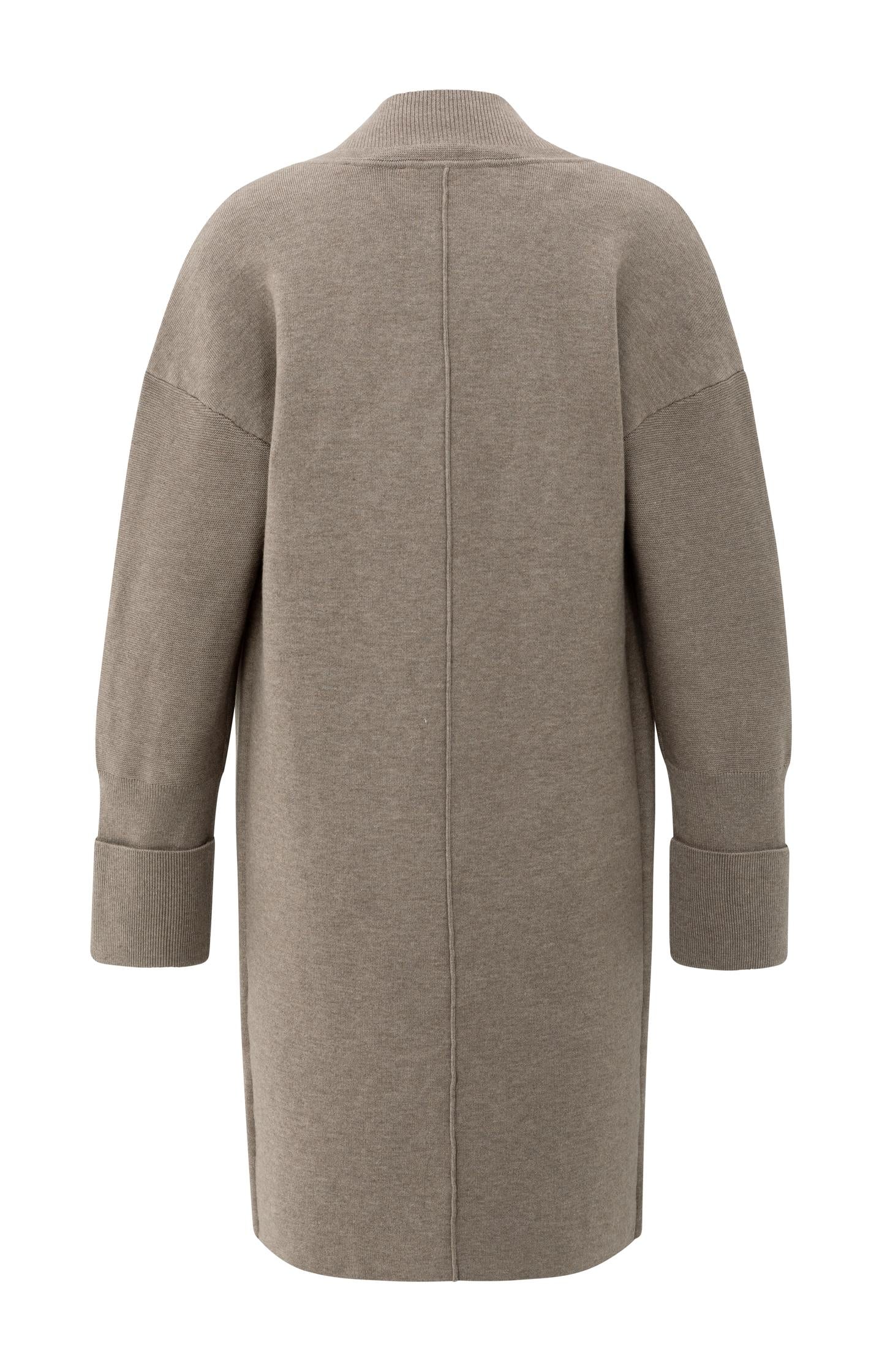 Long coatigan with patch pockets