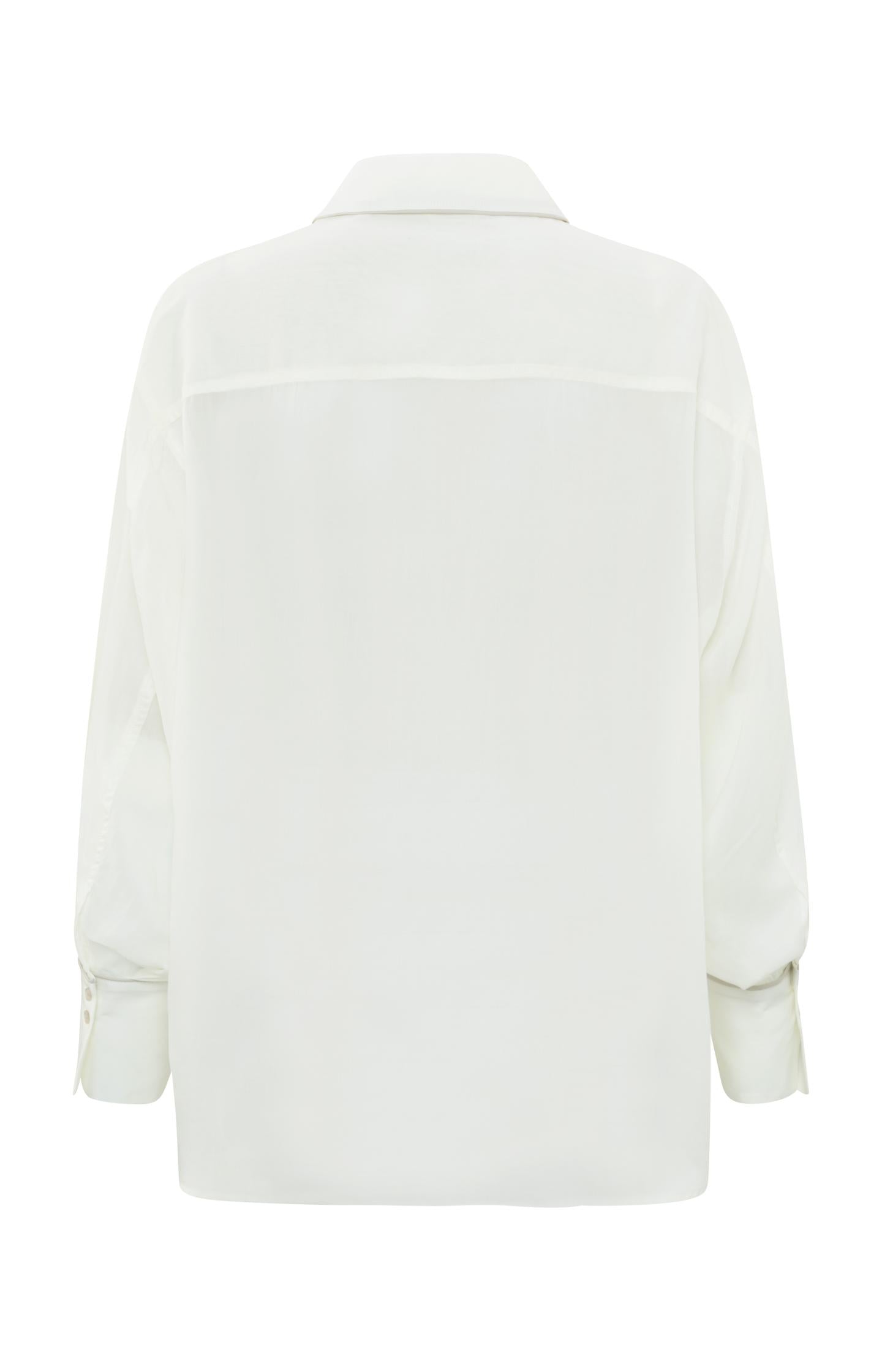 Long-sleeve blouse with contrast details