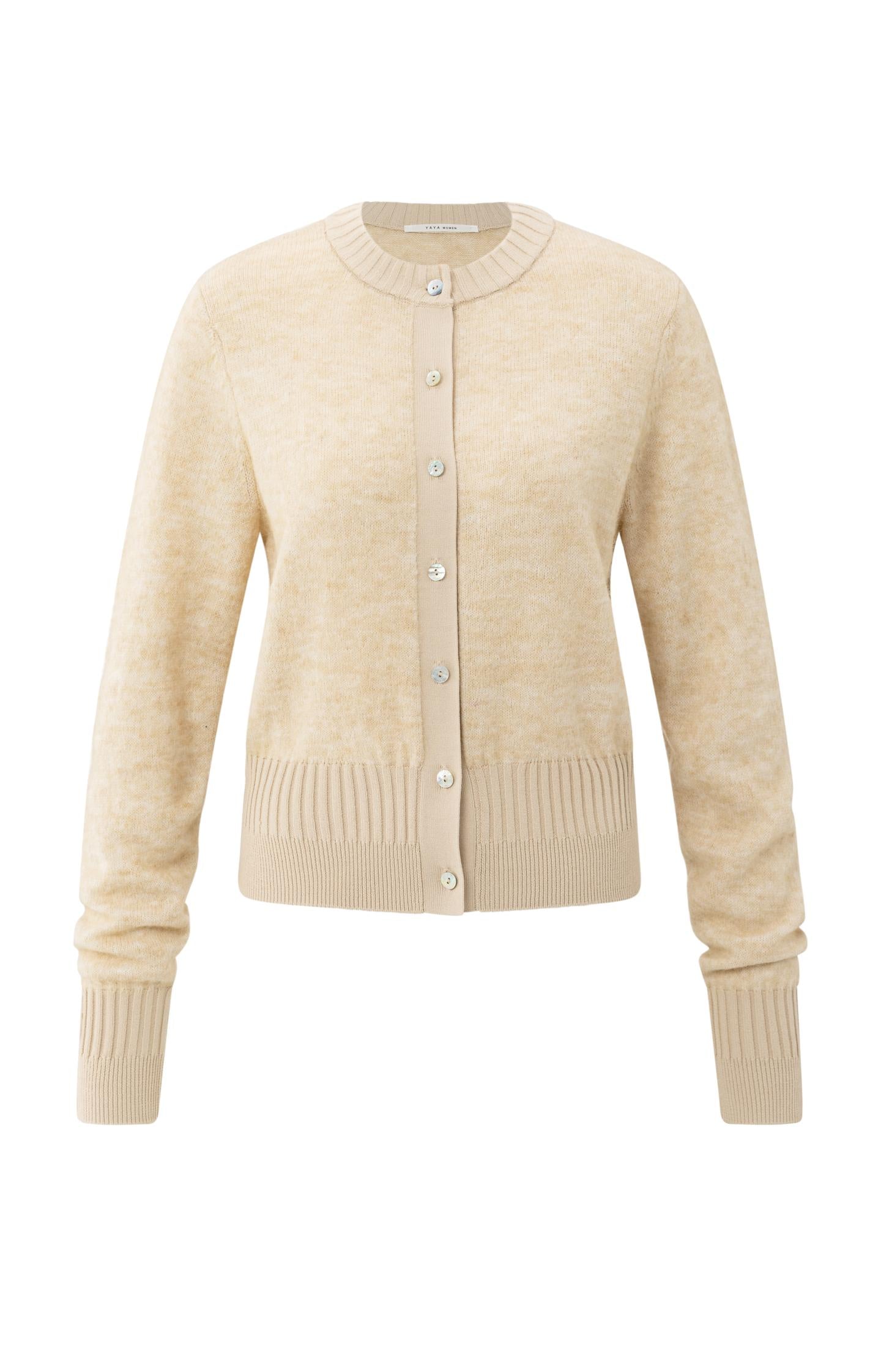 Long sleeve cardigan with double rib details - Type: product