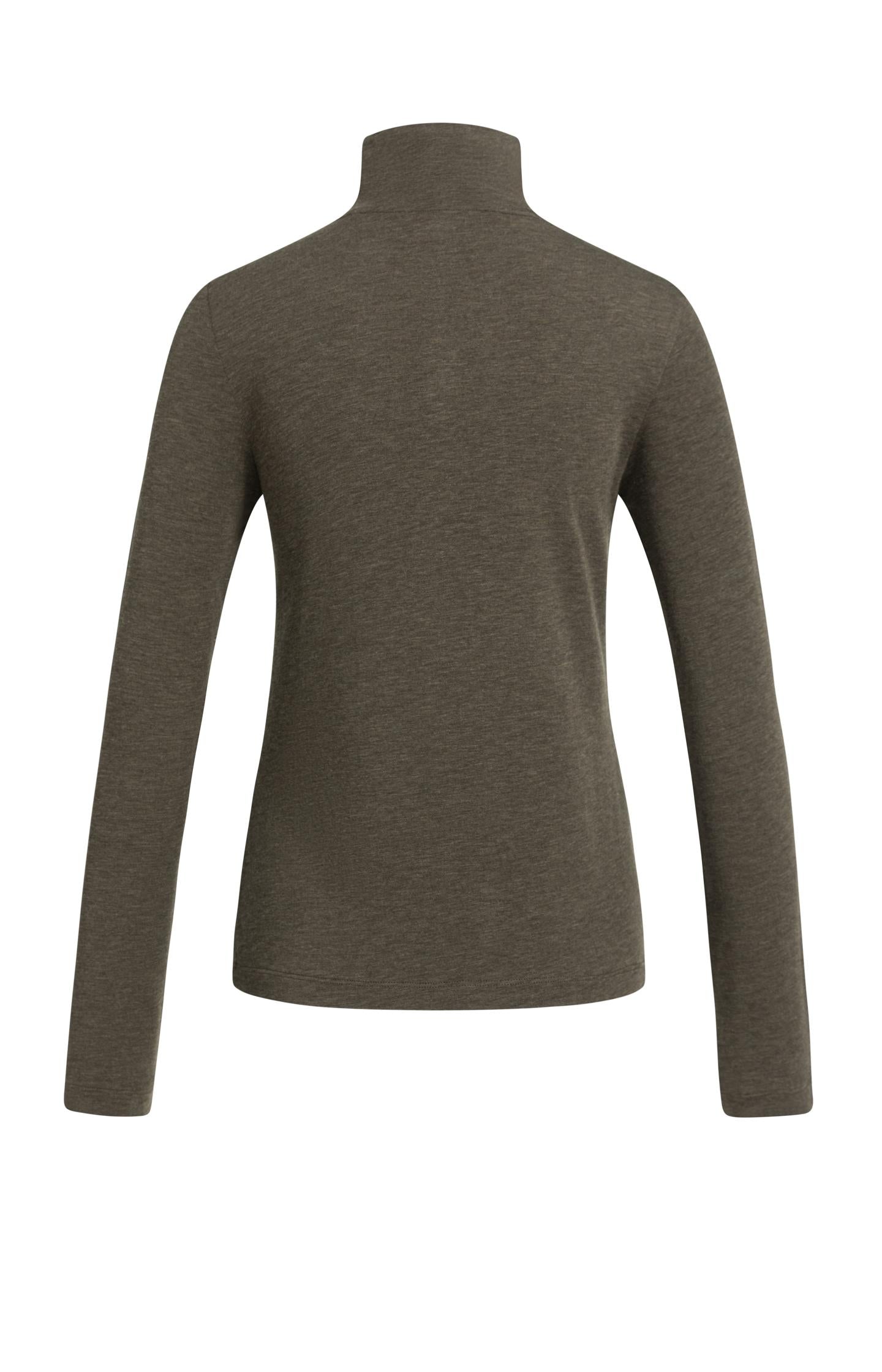 Long sleeve jersey top with buttoned high neck - Type: product