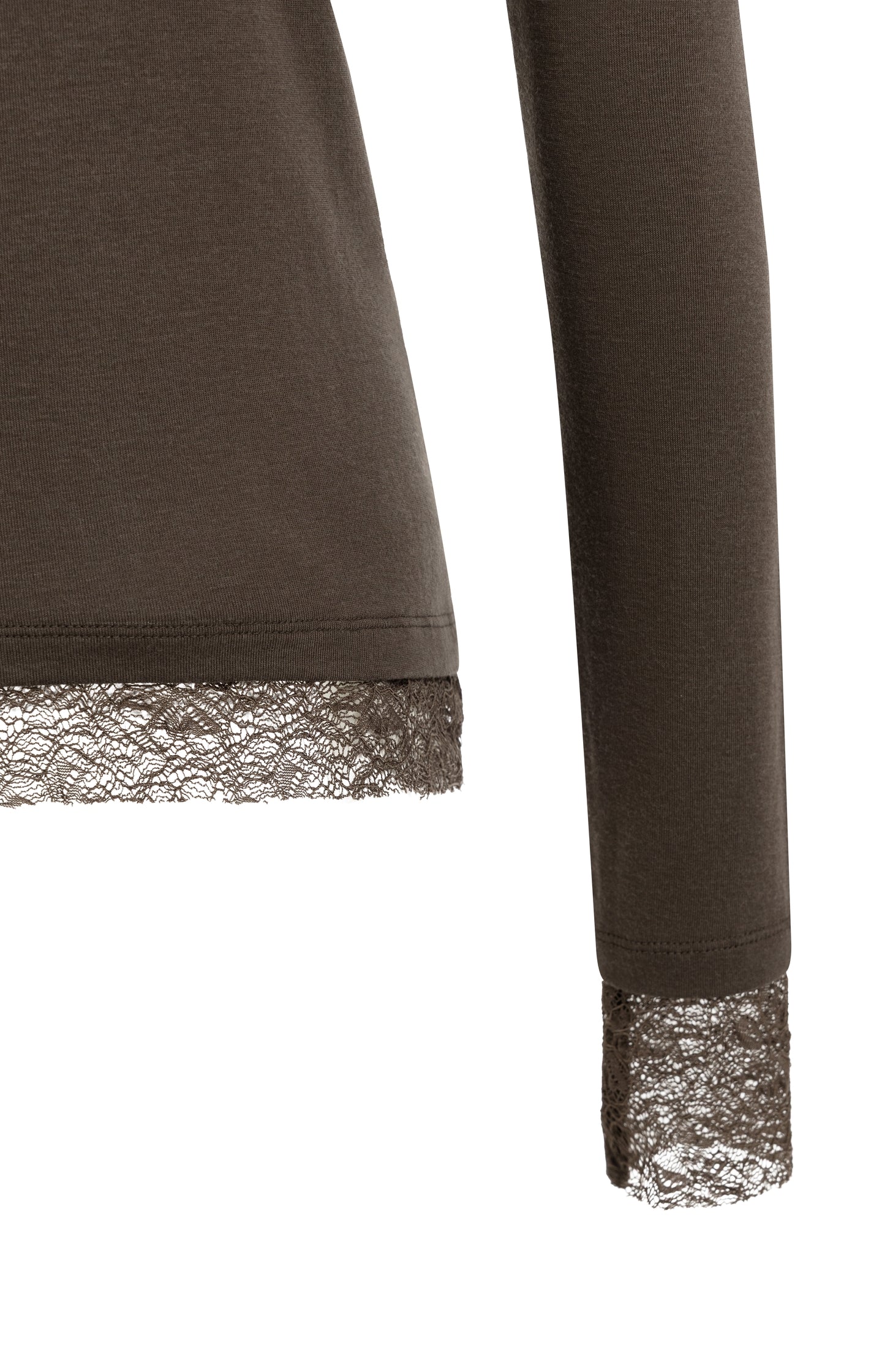 Long sleeve jersey top with lace details