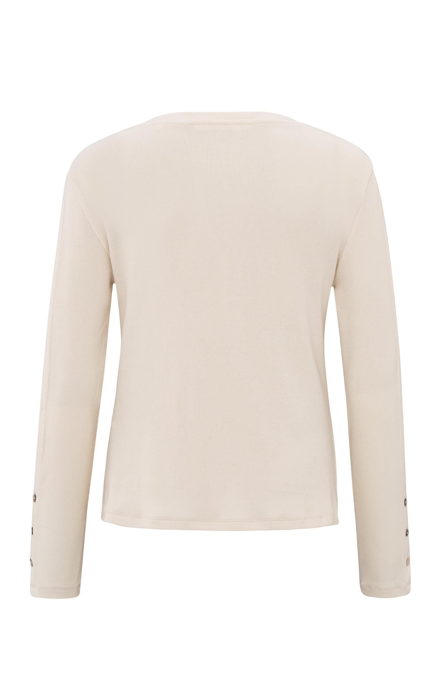 Long-sleeve ribbed top with button details