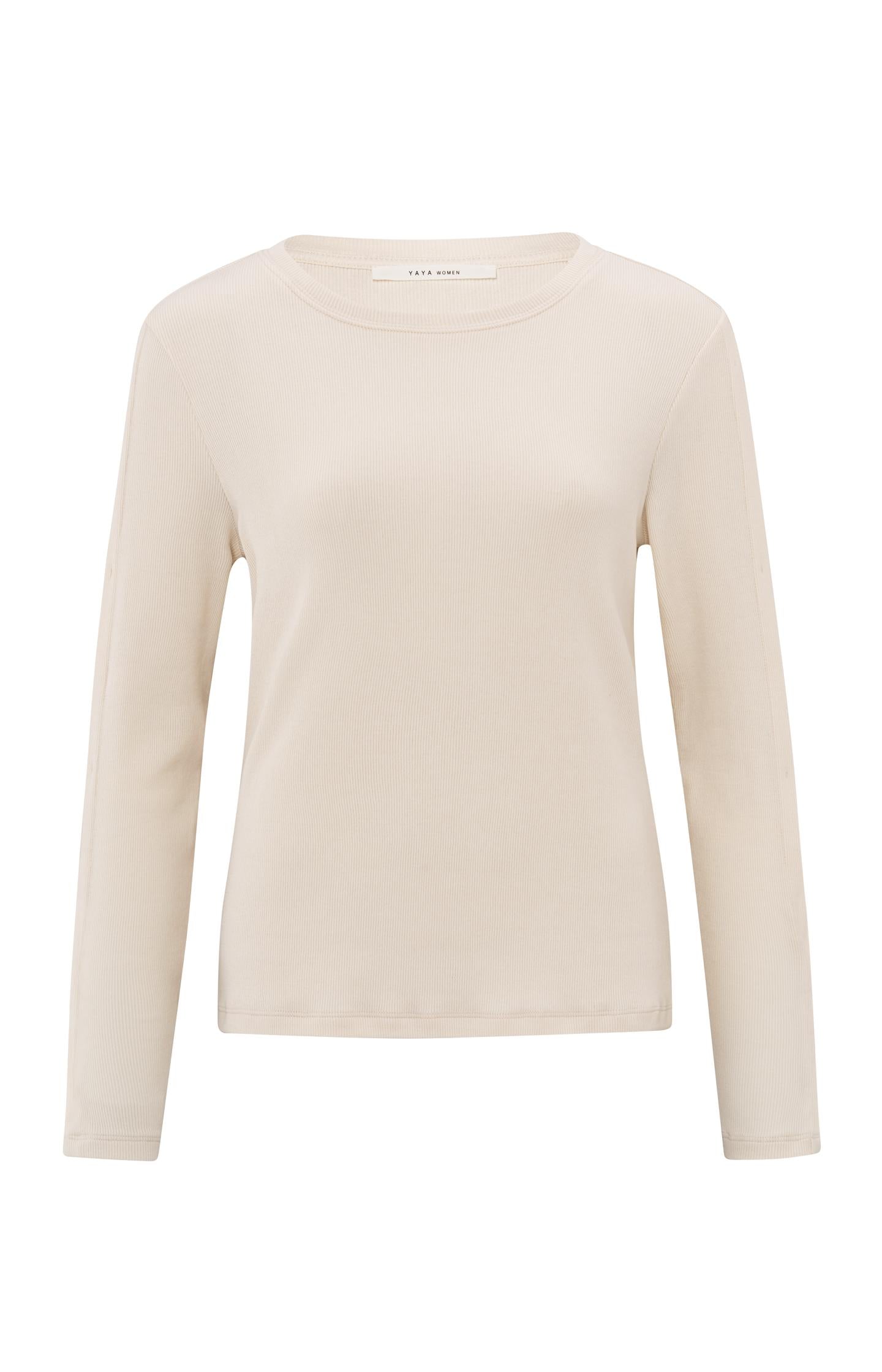 Long-sleeve ribbed top with button details - Type: product