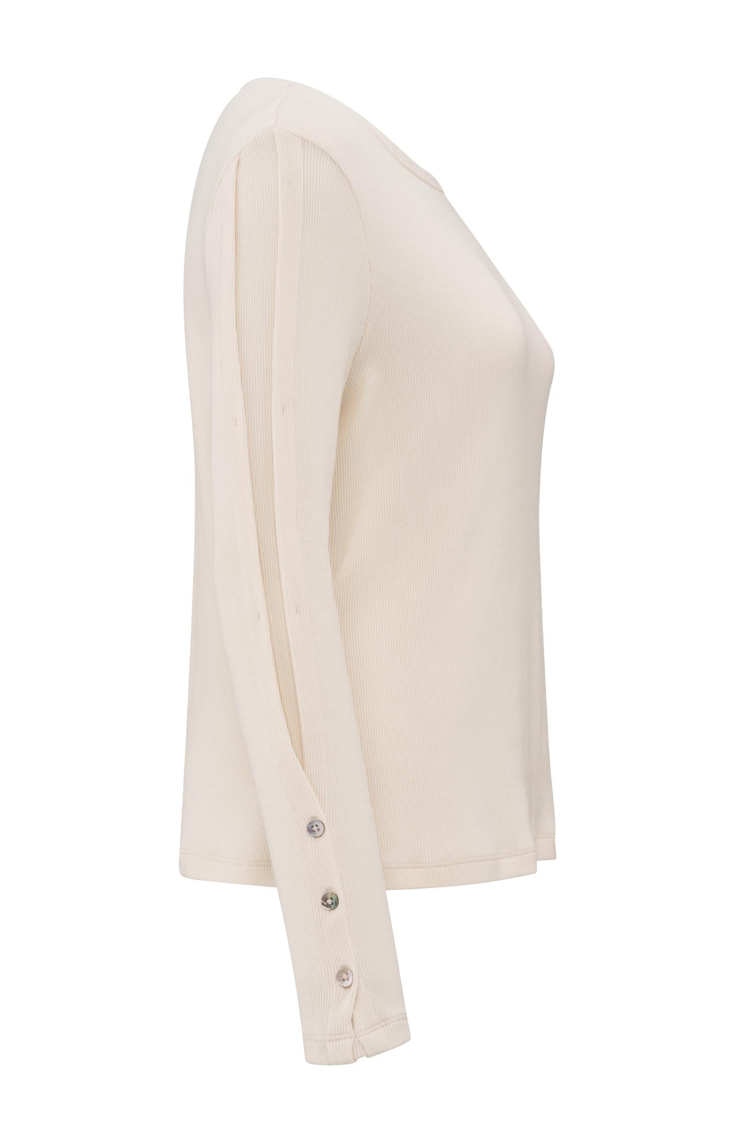 Long-sleeve ribbed top with button details