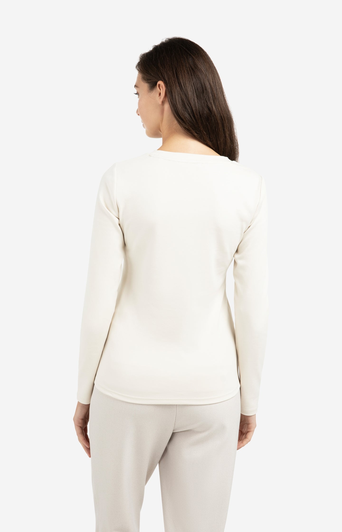 Long sleeve shirt in heavy cotton with round neckline - Type: lookbook