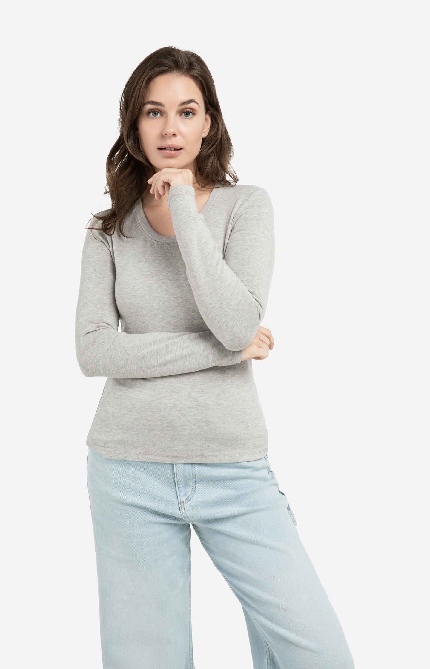 Max Mara Studio Shirt met lange mouwen en ronde hals, model 'GHIANDA