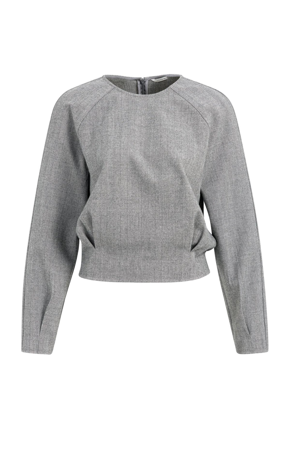 Long sleeve top with blouson hem - Type: product