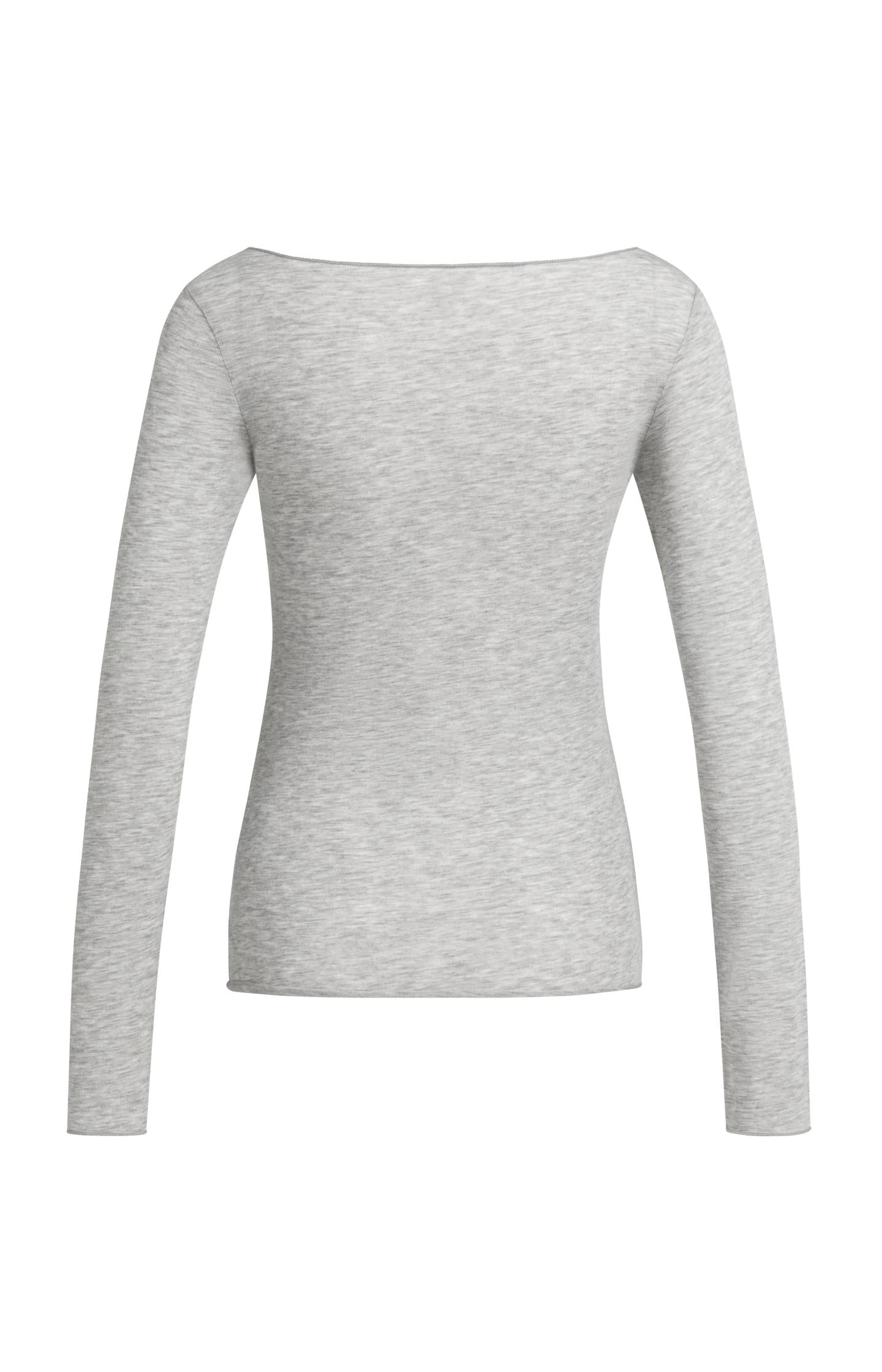 Long sleeve top with boat neck