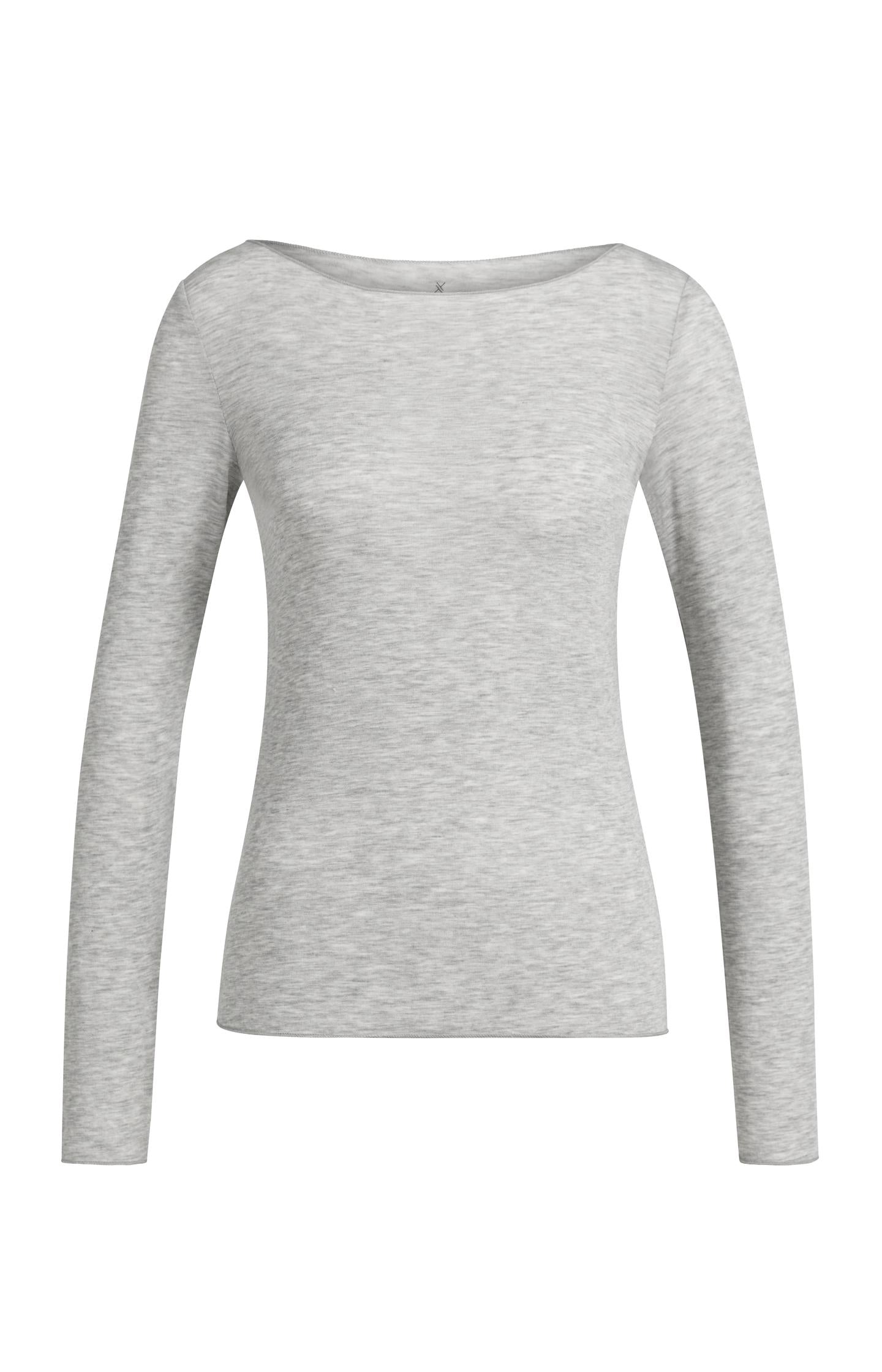 Long sleeve top with boat neck