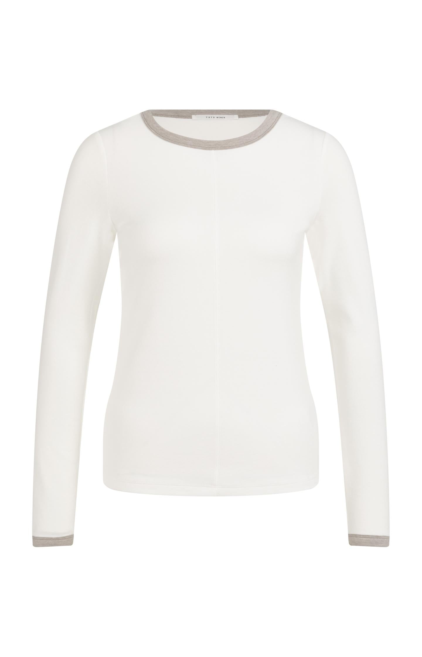Long sleeve top with contrast trims