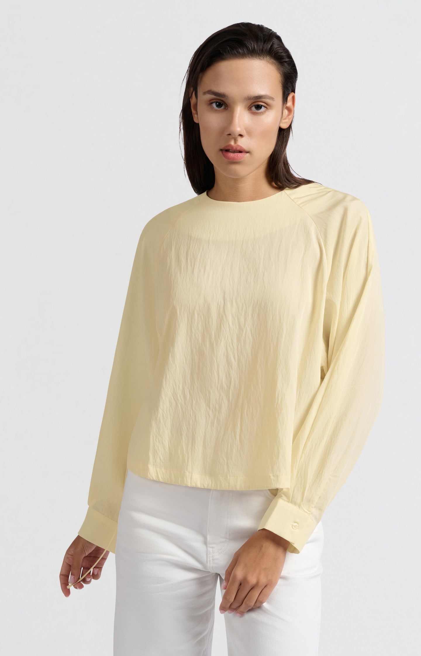 Long-sleeve top with drawcord and loose fit - Type: lookbook