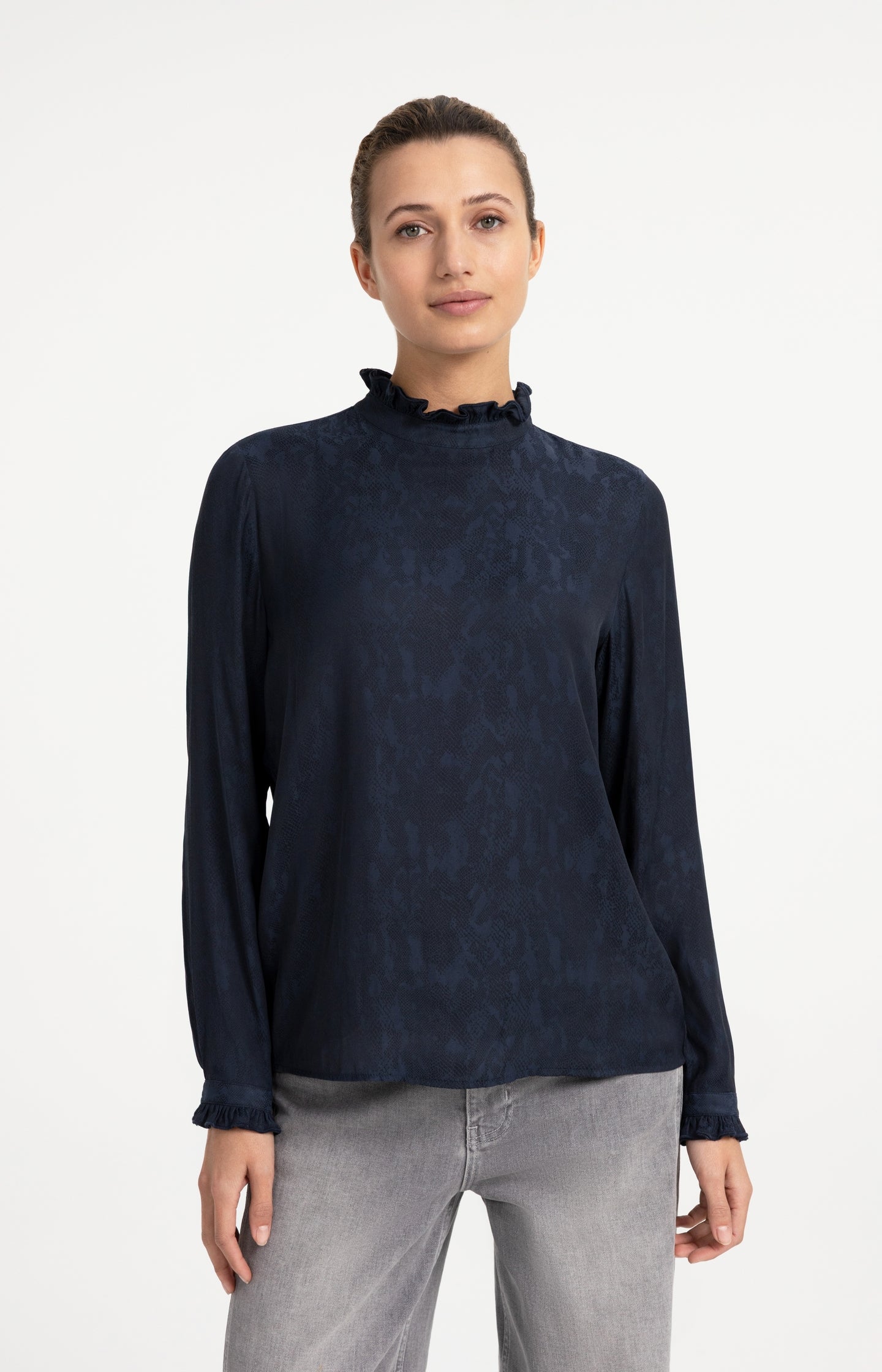 Long sleeve top with ruffle details