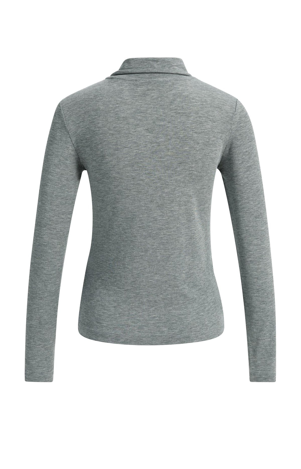 Long sleeve top with scarf collar - Soap Grey Melange