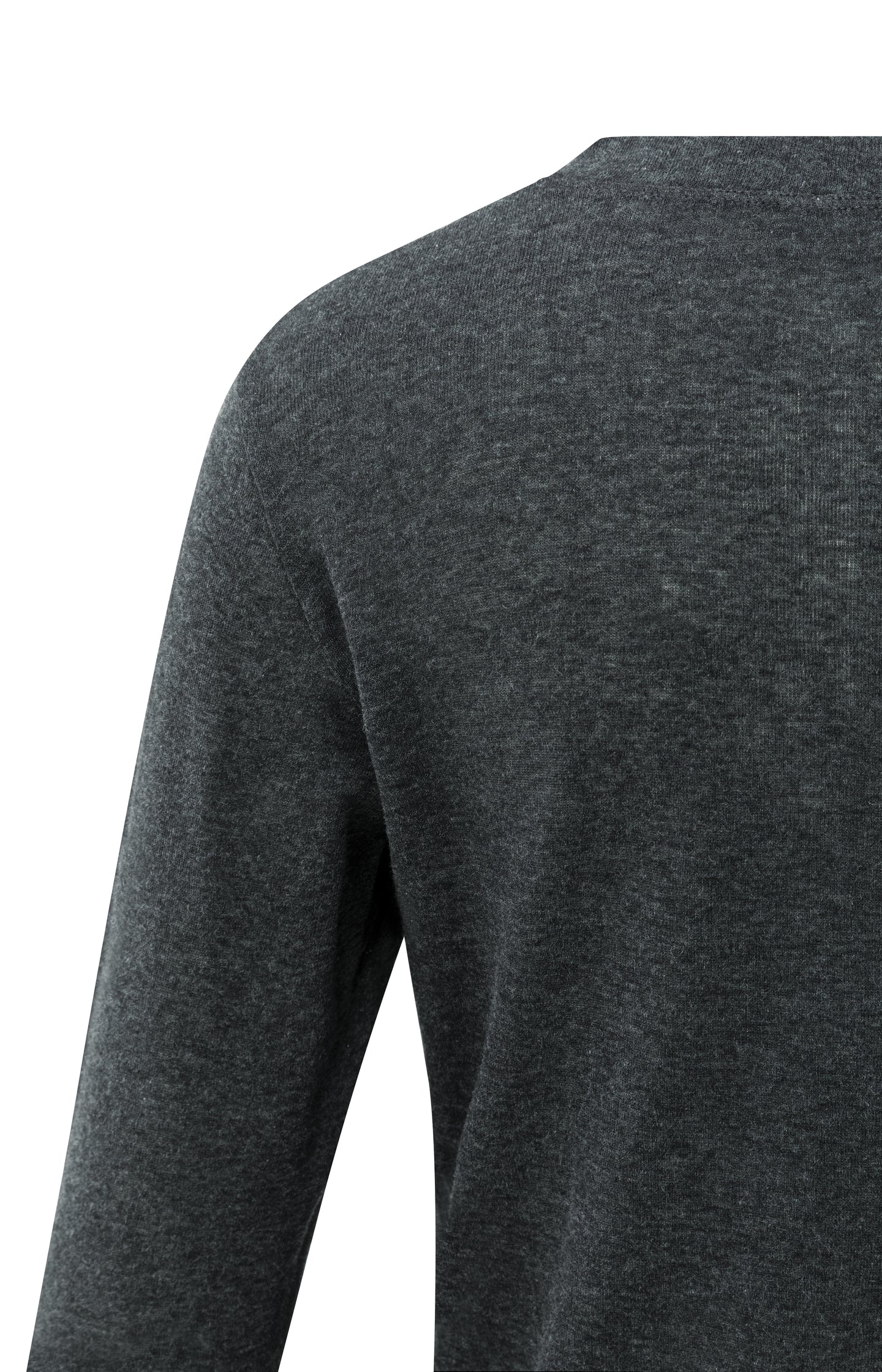Long sleeve top with suedine trim neckline
